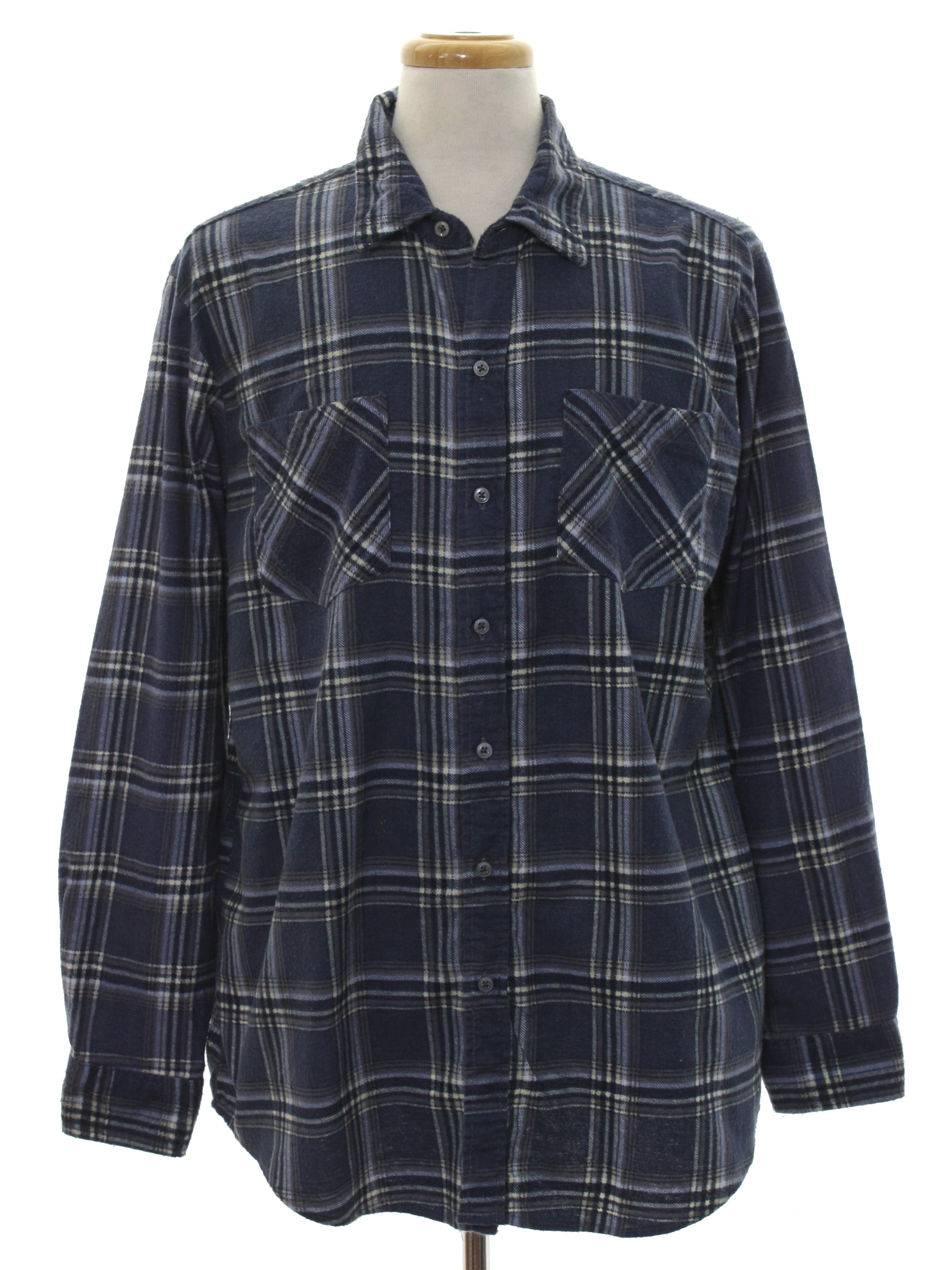 Nineties Vintage Shirt: 90s -Haband- Mens plaid pattern in shades of ...