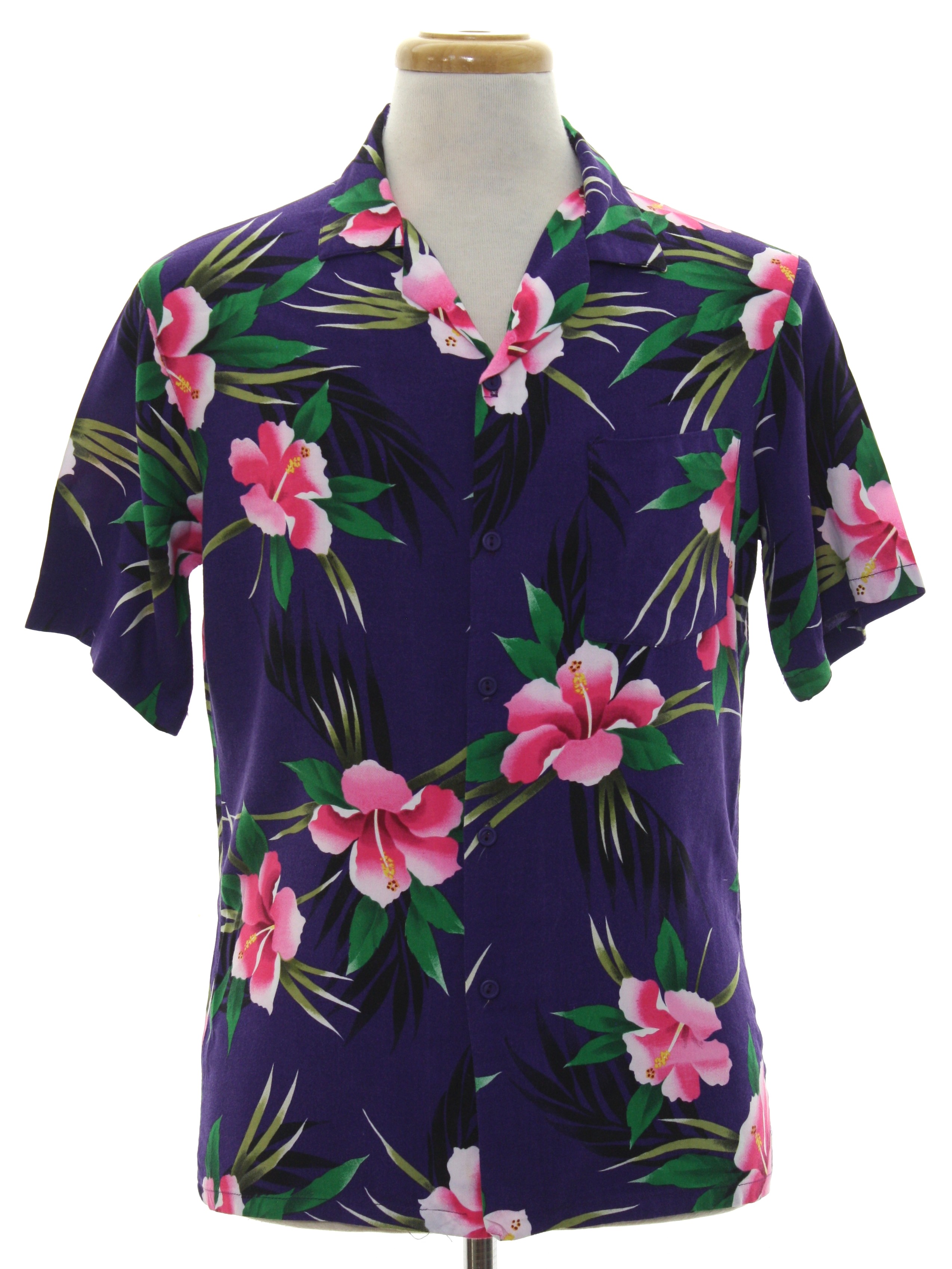 80's Hawaii Blues Hawaiian Shirt: 80s -Hawaii Blues- Mens royal purple ...