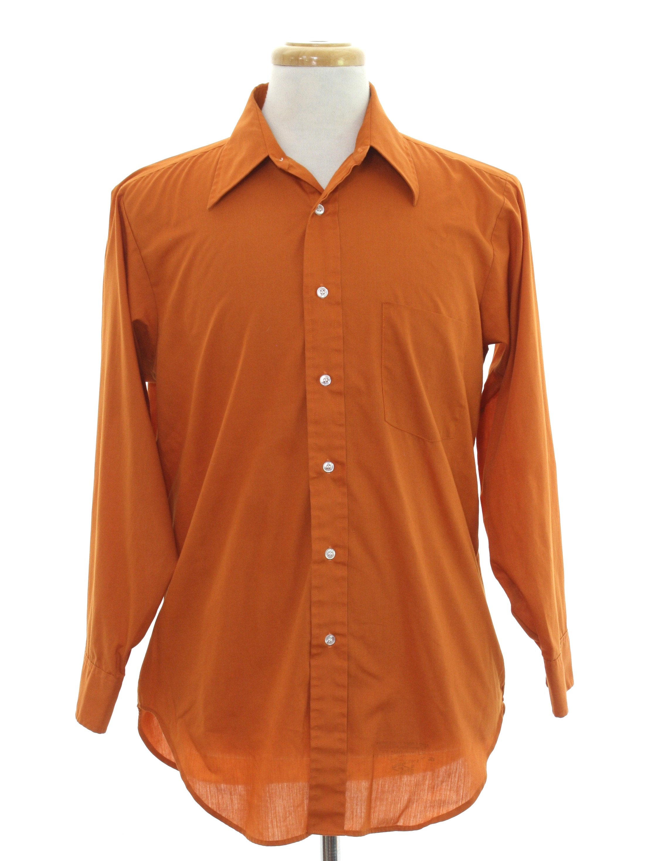 Arrow 60's Vintage Shirt: 60s -Arrow- Mens pumpkin orange background ...