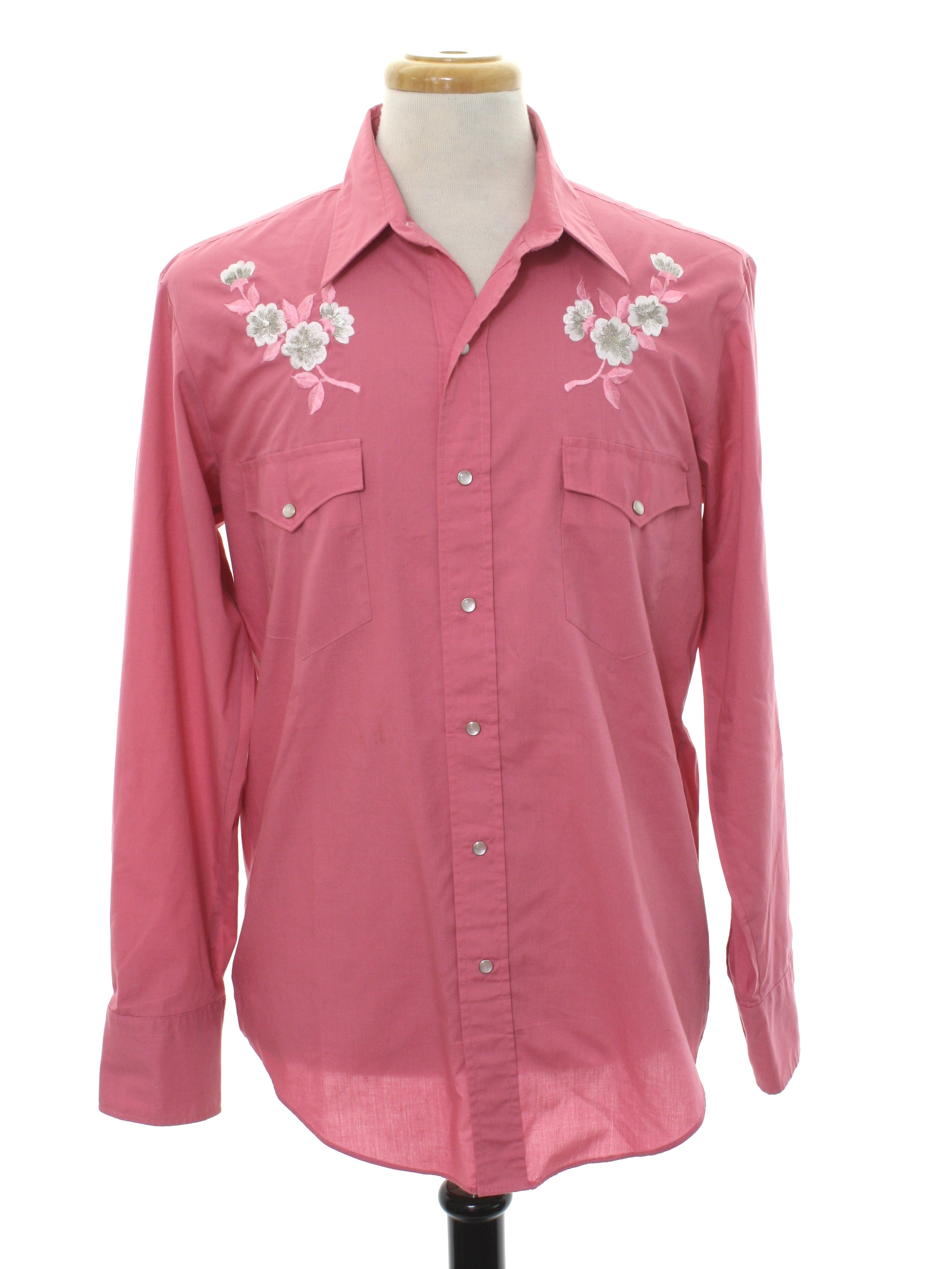 Eighties Vintage Western Shirt: 80s -Karman- Mens pink background ...