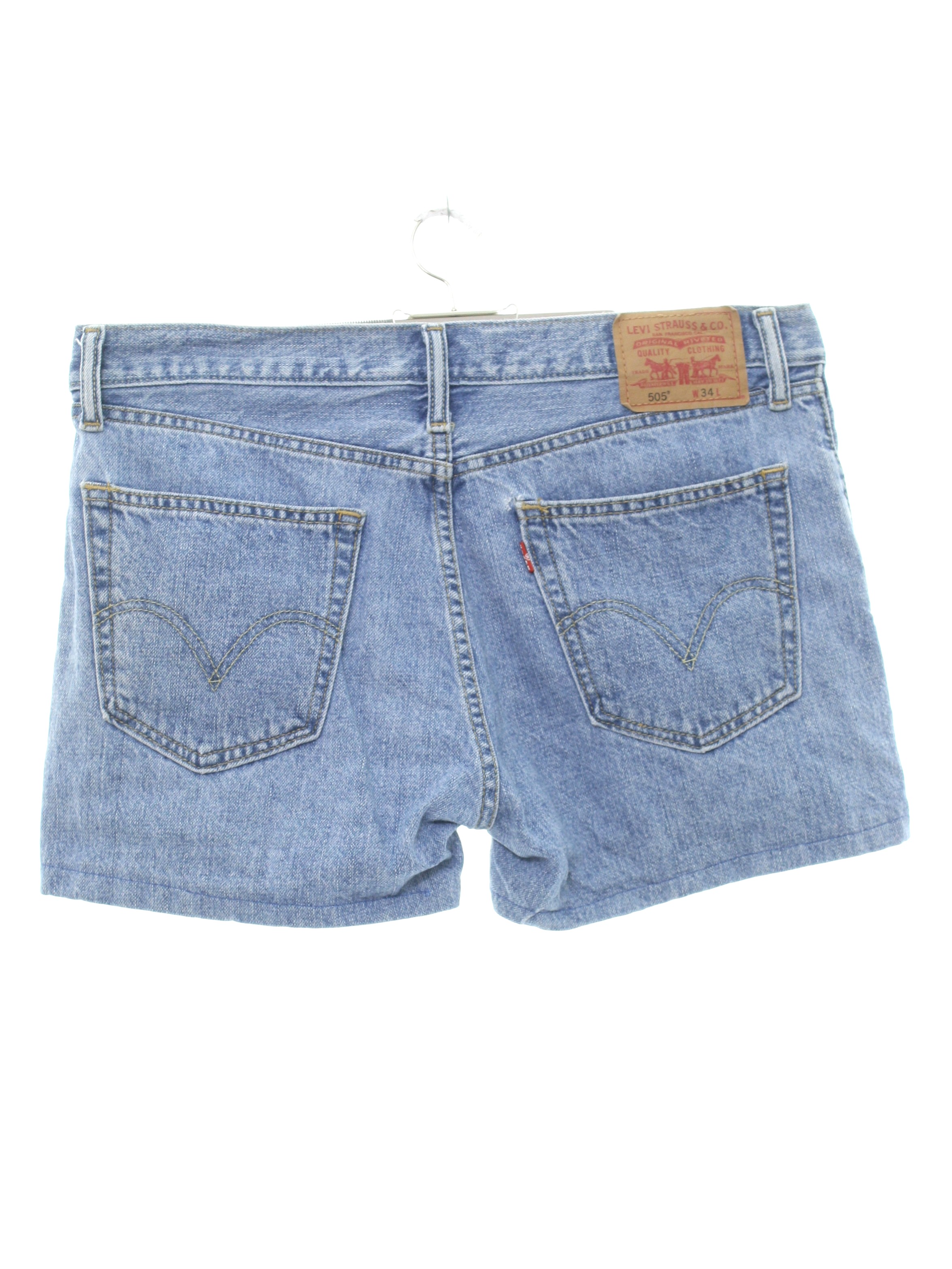 Vintage Levis 1990s Shorts: 90s -Levis- Mens medium blue cotton denim ...