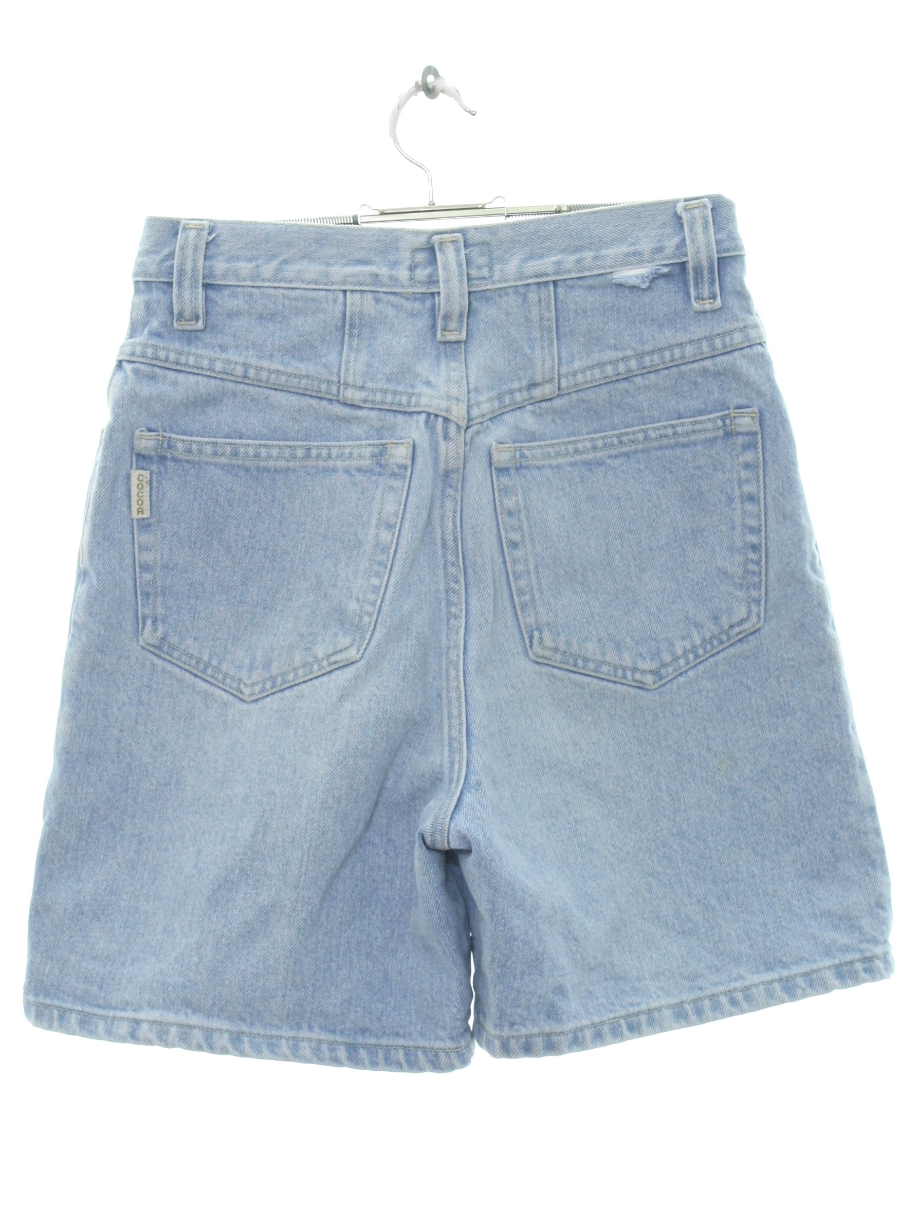 1980s Vintage Shorts: 80s -Cocoa- Womens light stone wash cotton denim ...