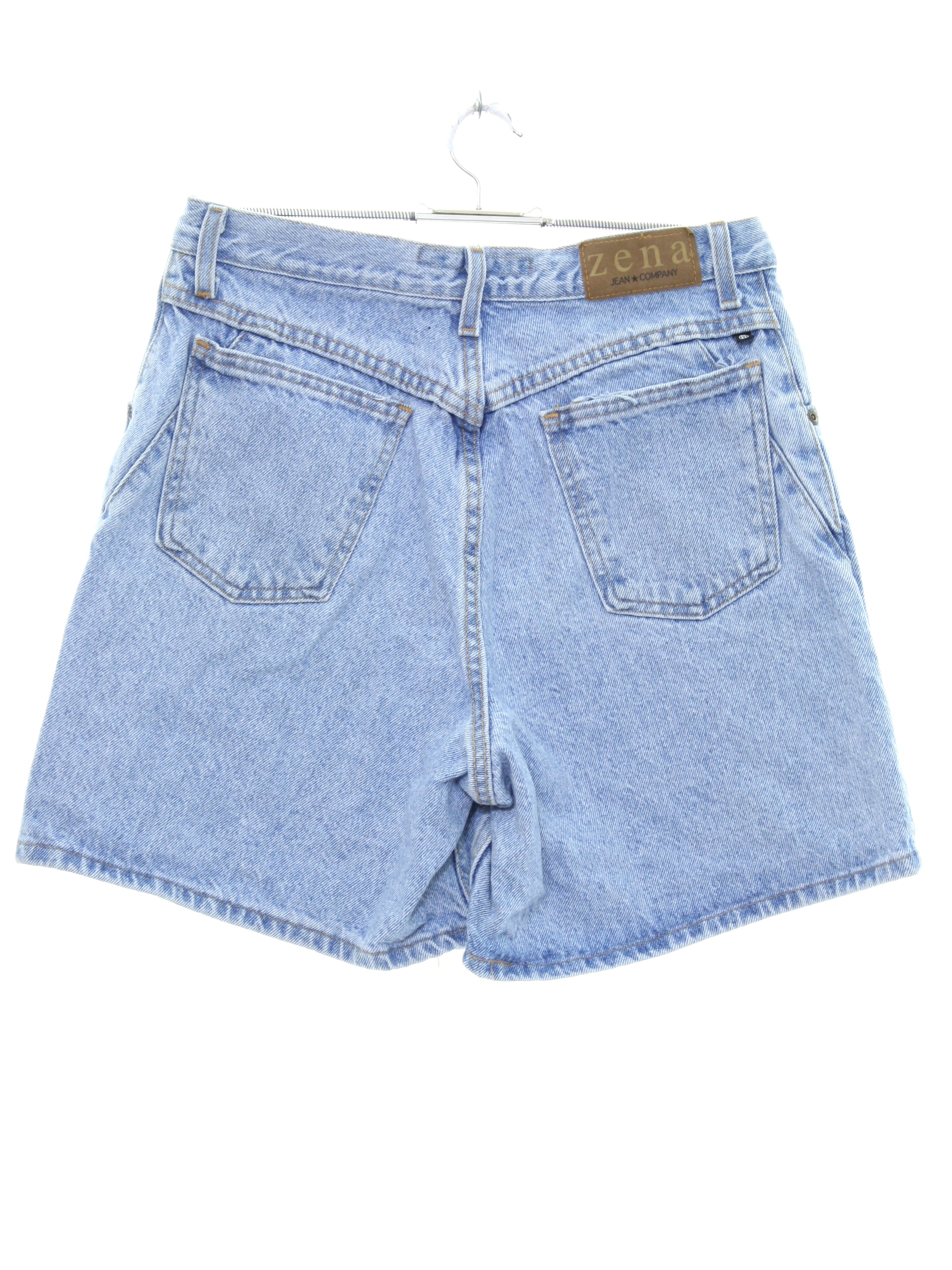 Retro Eighties Shorts: 80s -Zena- Womens light wash blue background ...