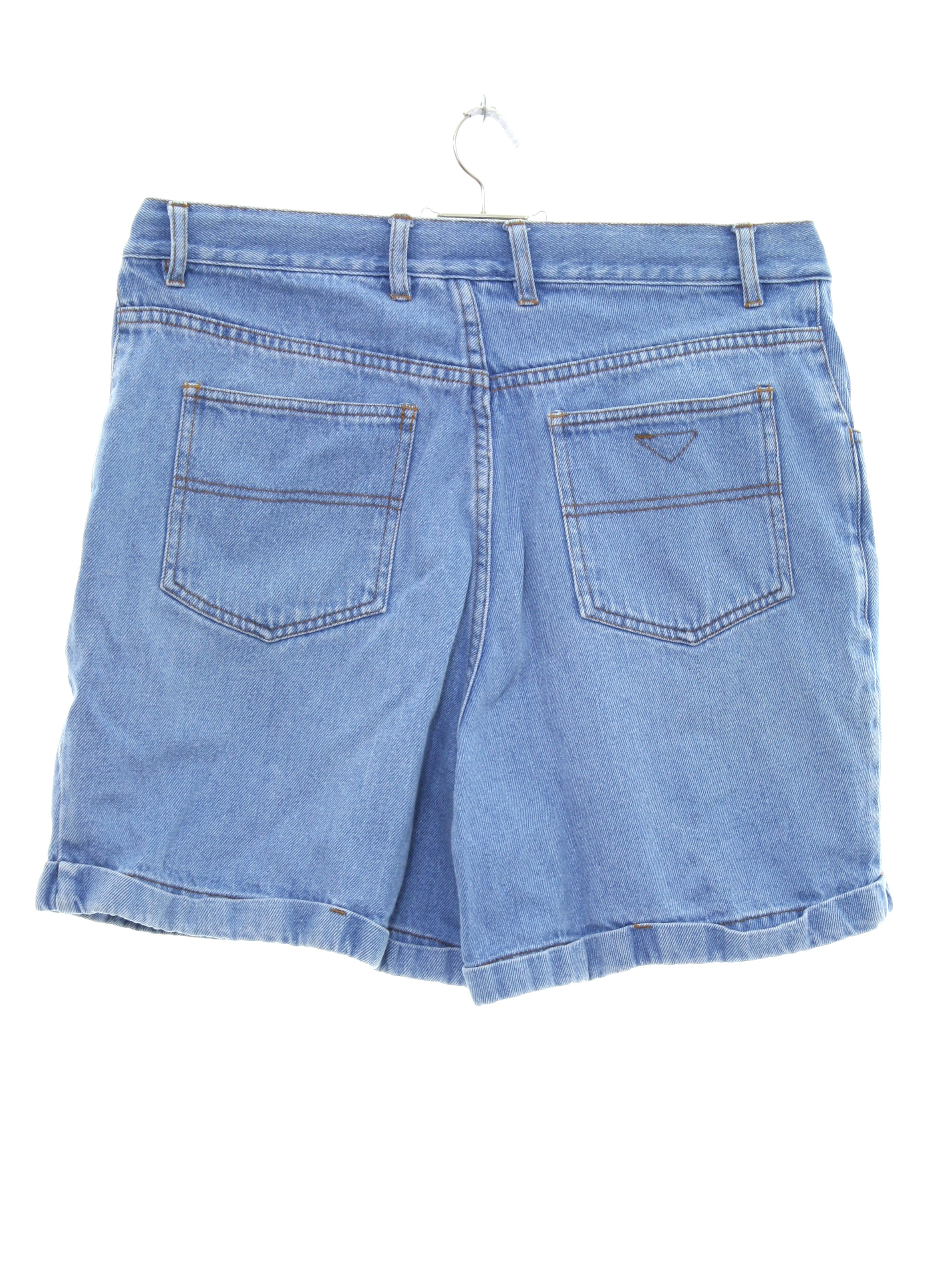 90s Retro Shorts: 90s -Forenza- Womens light blue background cotton ...