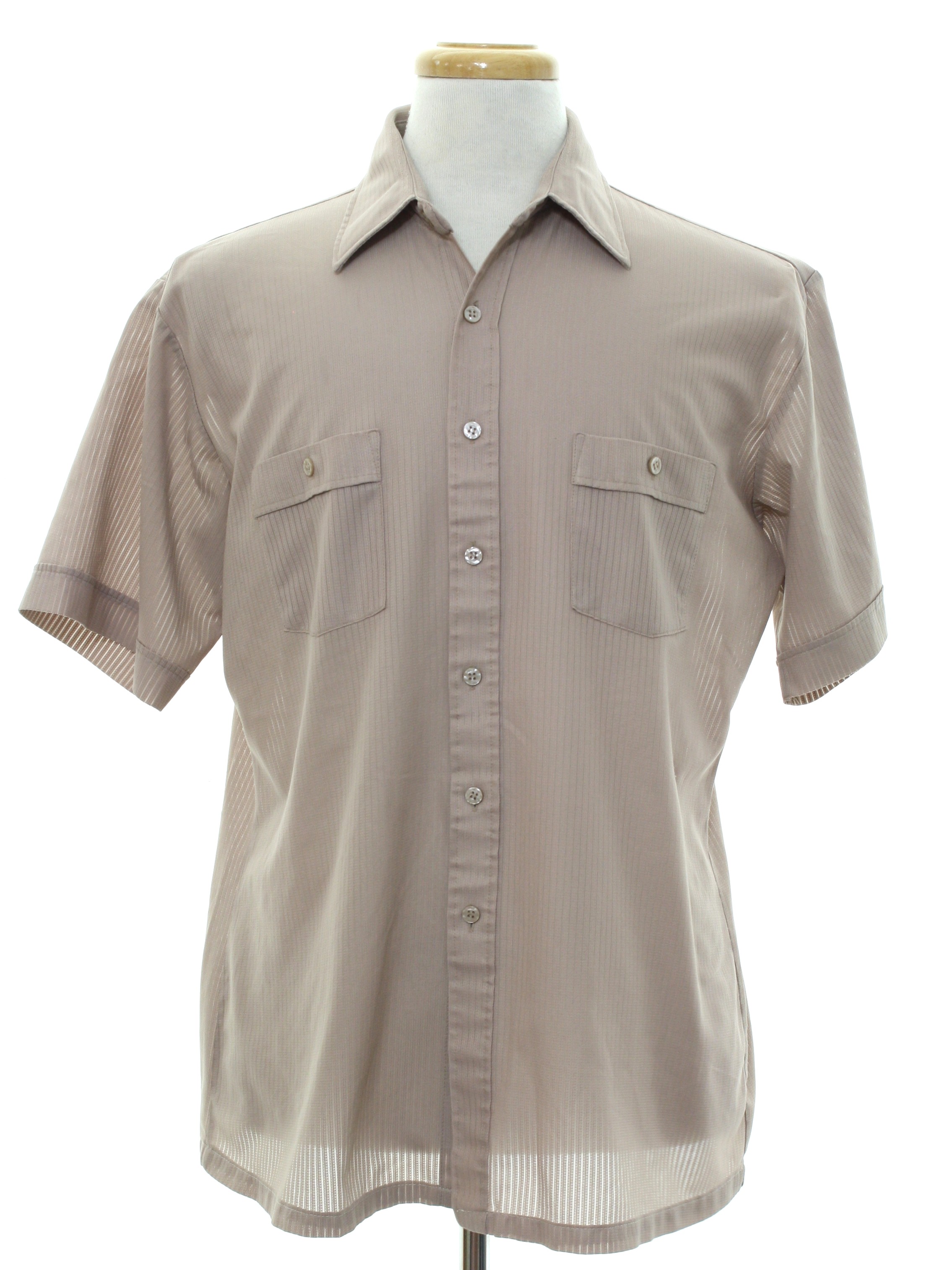 Vintage J Blair Eighties Shirt: 80s -J Blair- Mens latte brown ...