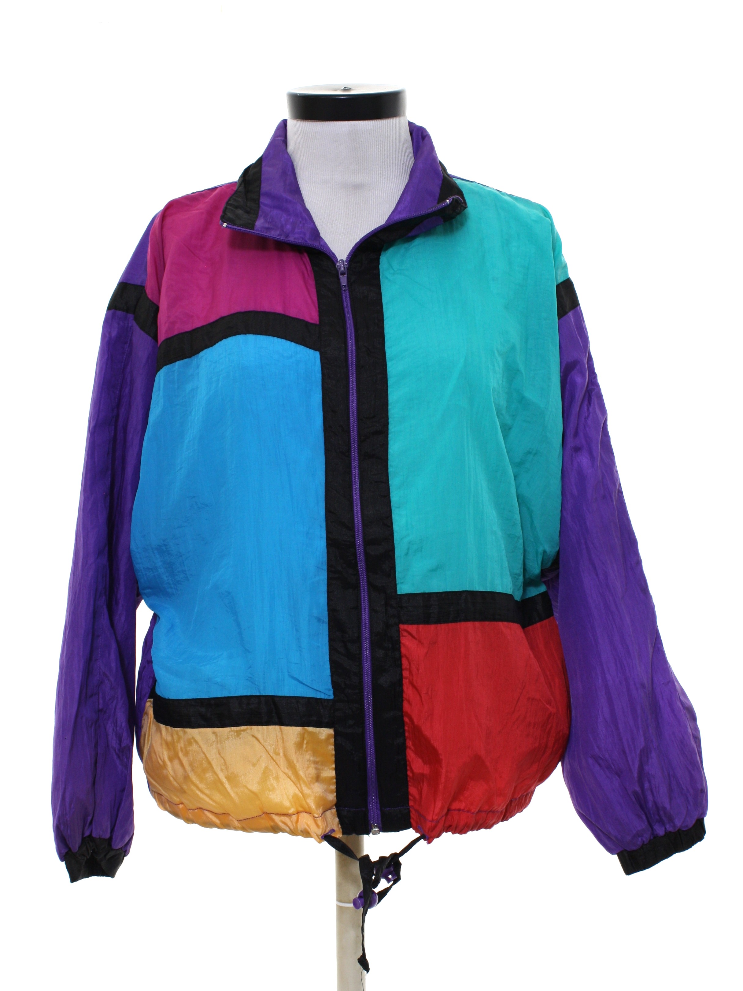 1980's Jacket (OutBrook): 80s -OutBrook- Womens teal, pink, purple ...