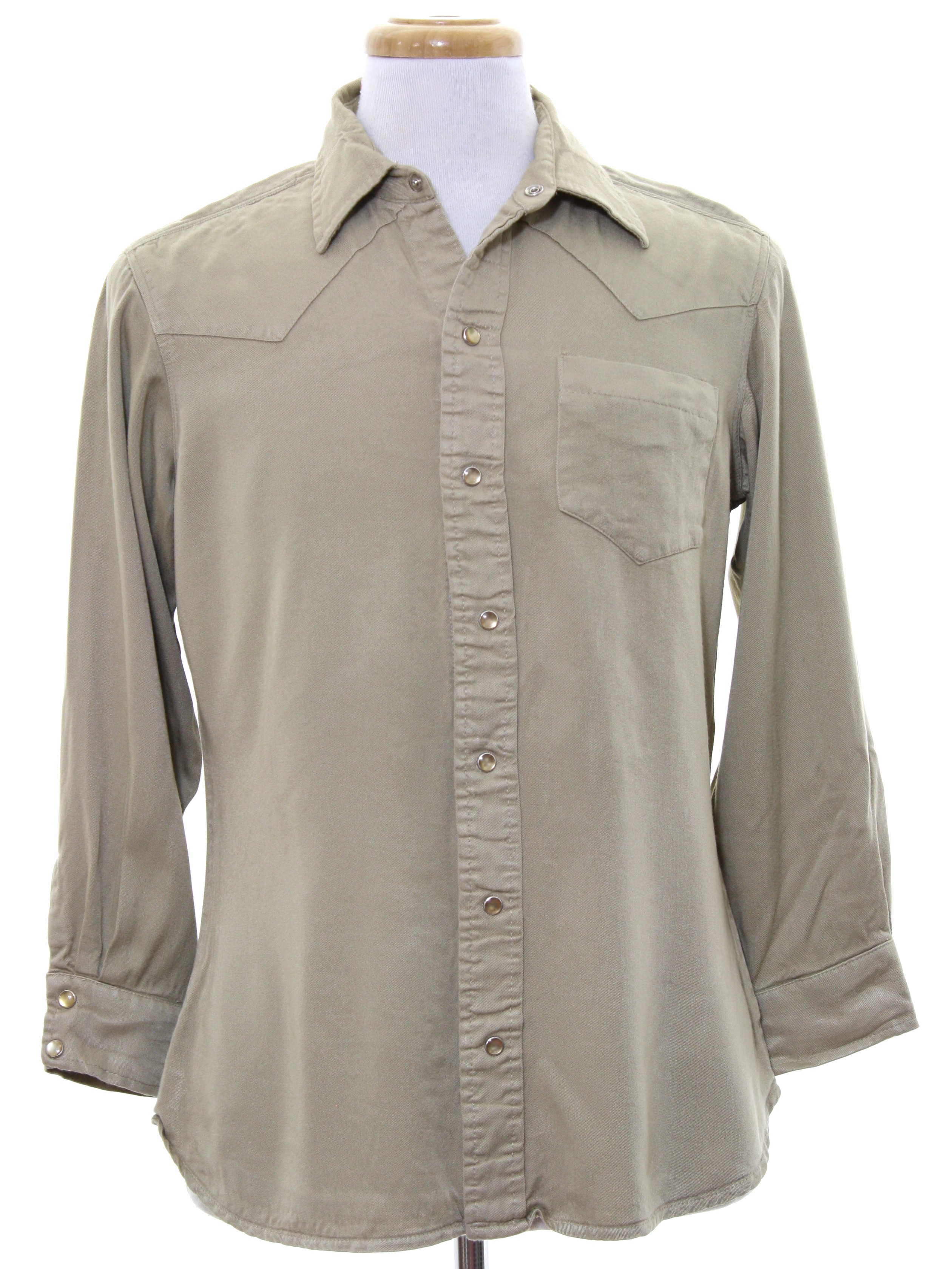 Sixties Vintage Western Shirt: 60s -H Bar C- Mens khaki background ...