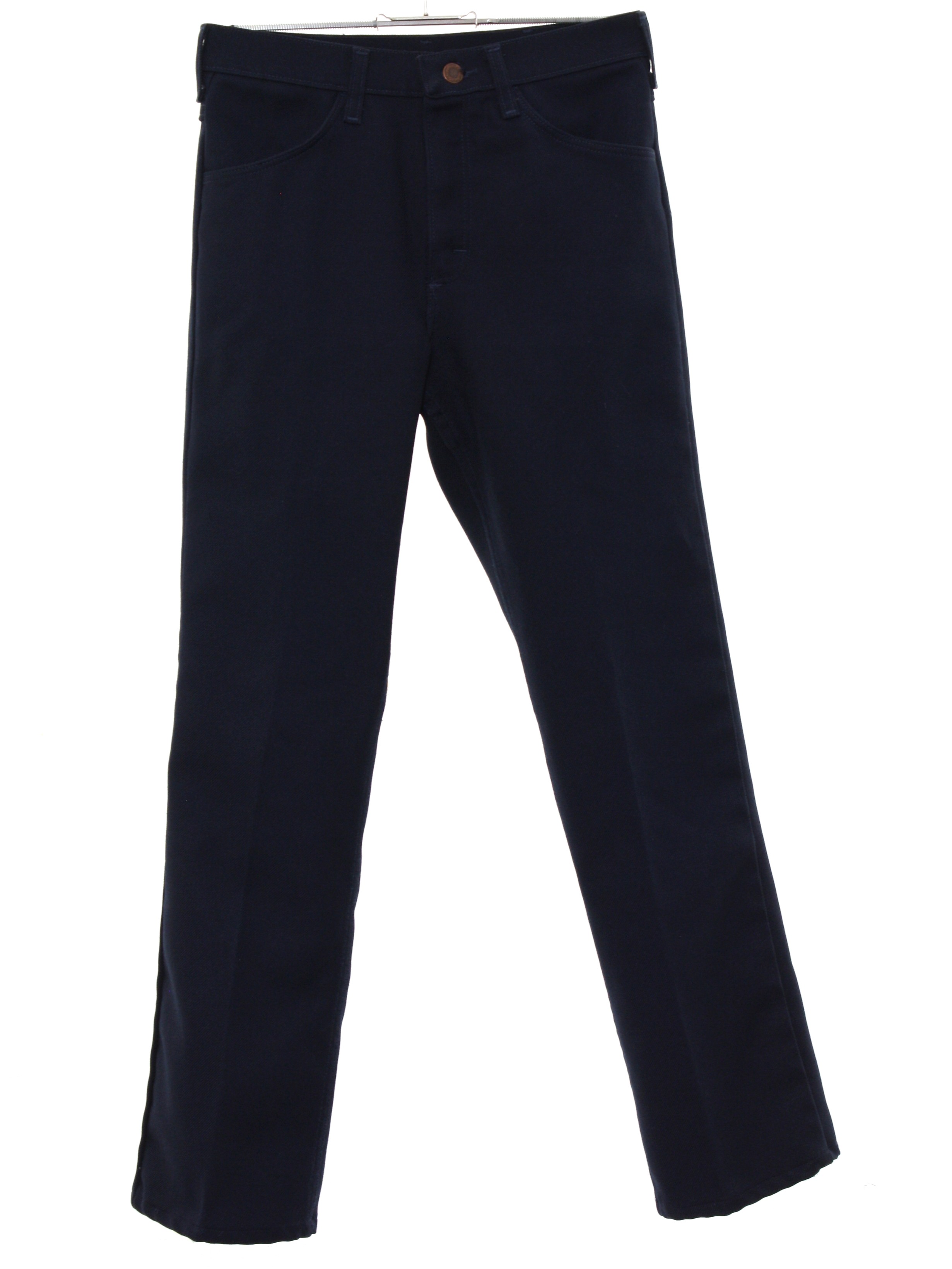 1960's Pants (Wrangler): 70s -Wrangler- Mens midnight blue solid ...