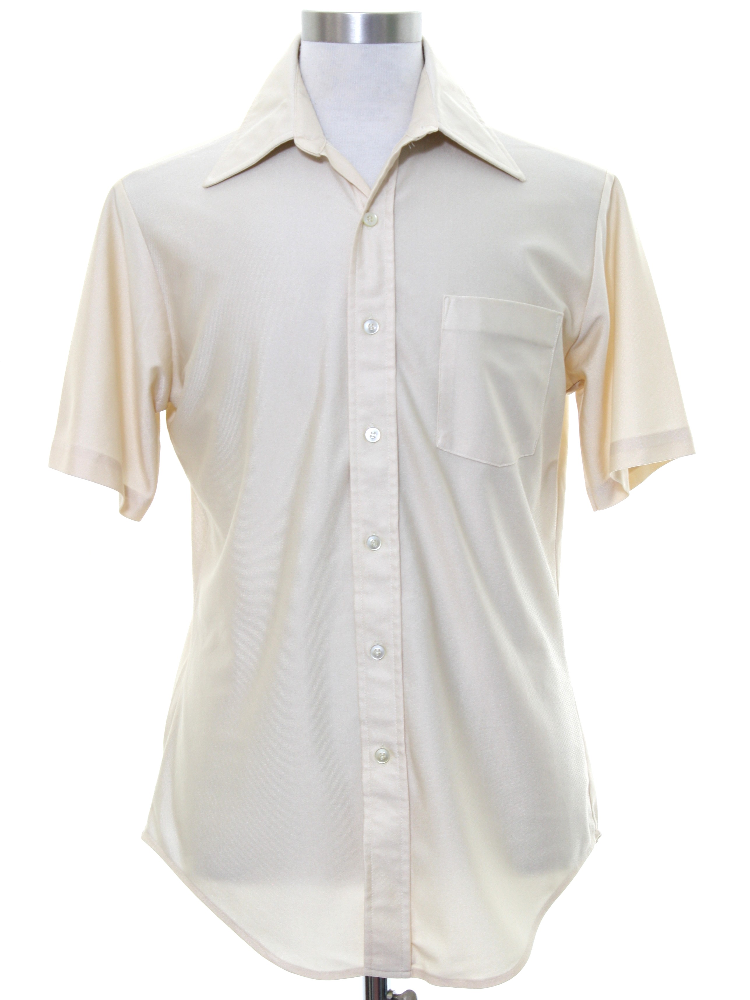 Retro 70s Disco Shirt (Qiana) : 70s -Qiana- Mens cream background nylon ...