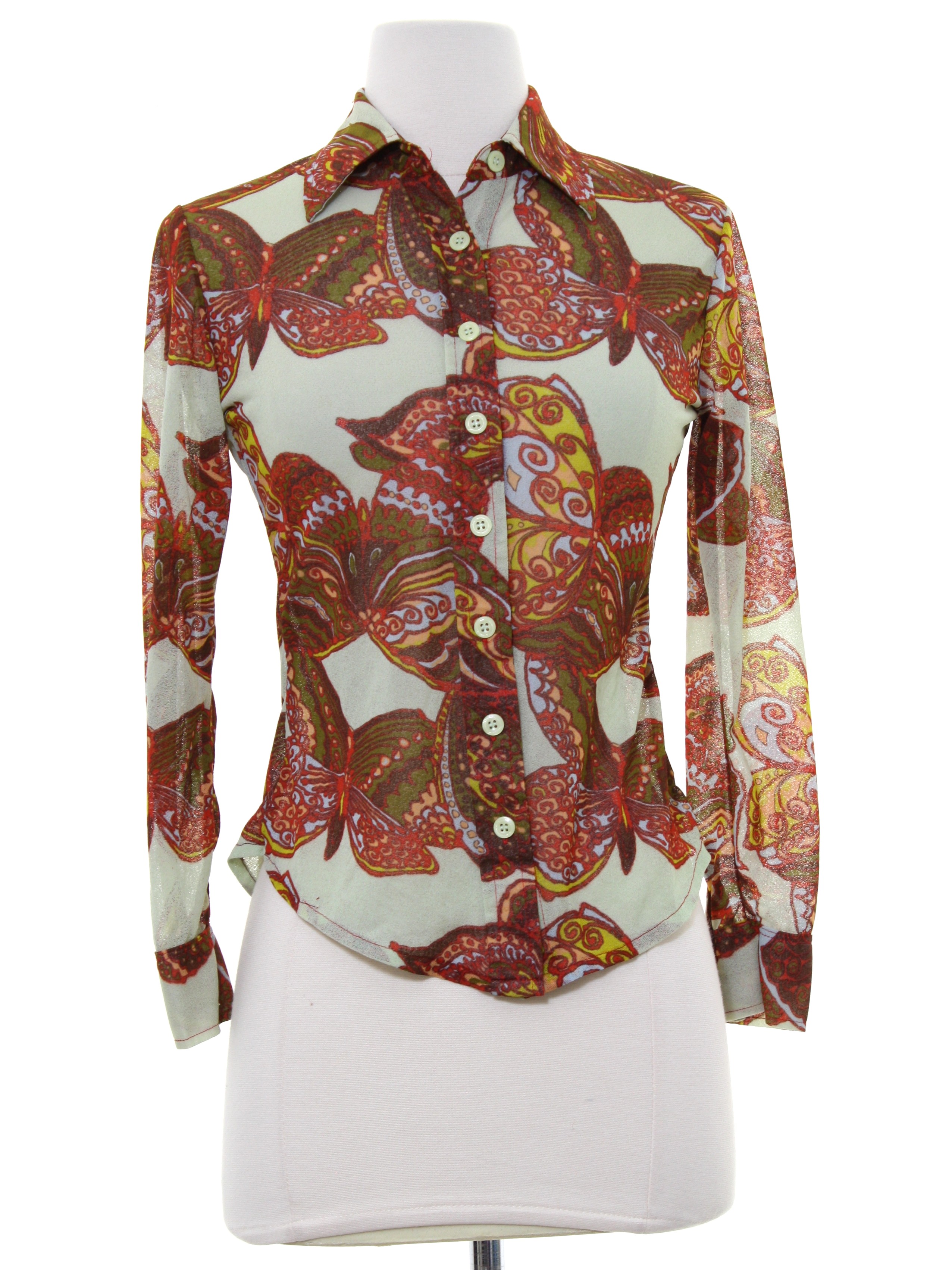 Seventies Vintage Print Disco Shirt: 70s style (made in 80s) -Track ...