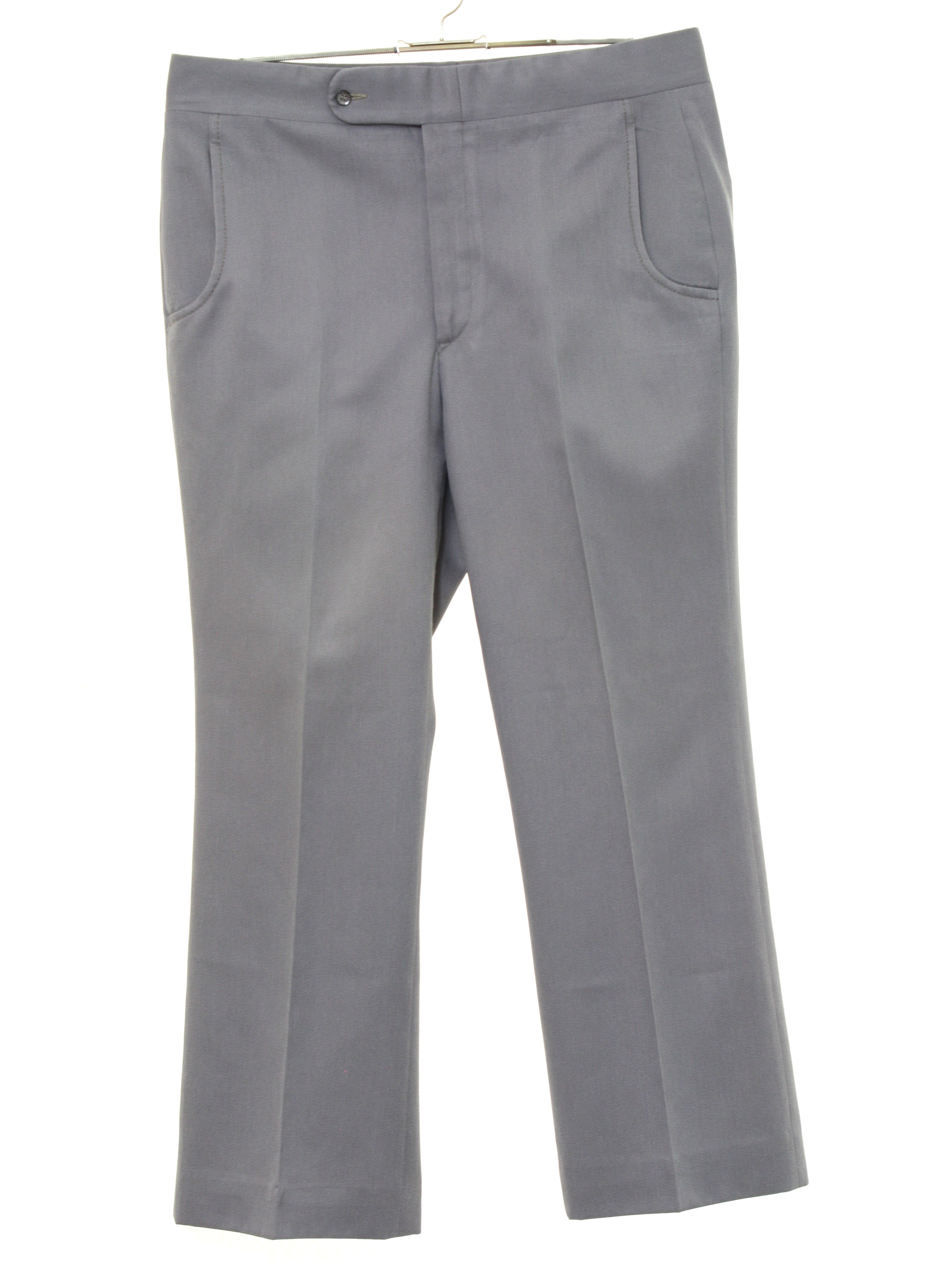 Vintage 1970's Flared Pants / Flares: 70s -No Label- Mens grey solid ...