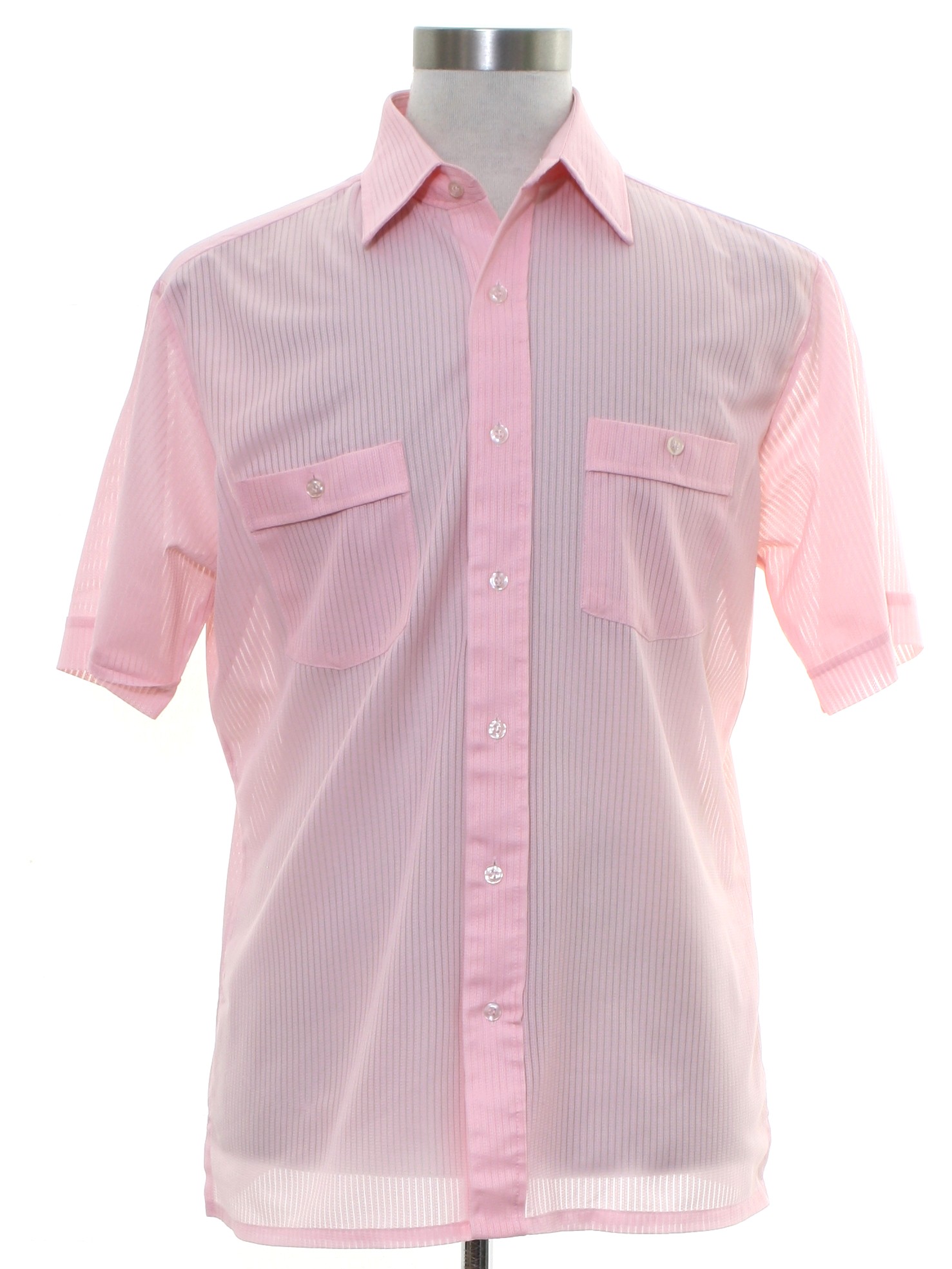 Eighties Vintage Shirt: 80s style (made recently) -Idletime- Mens pink ...