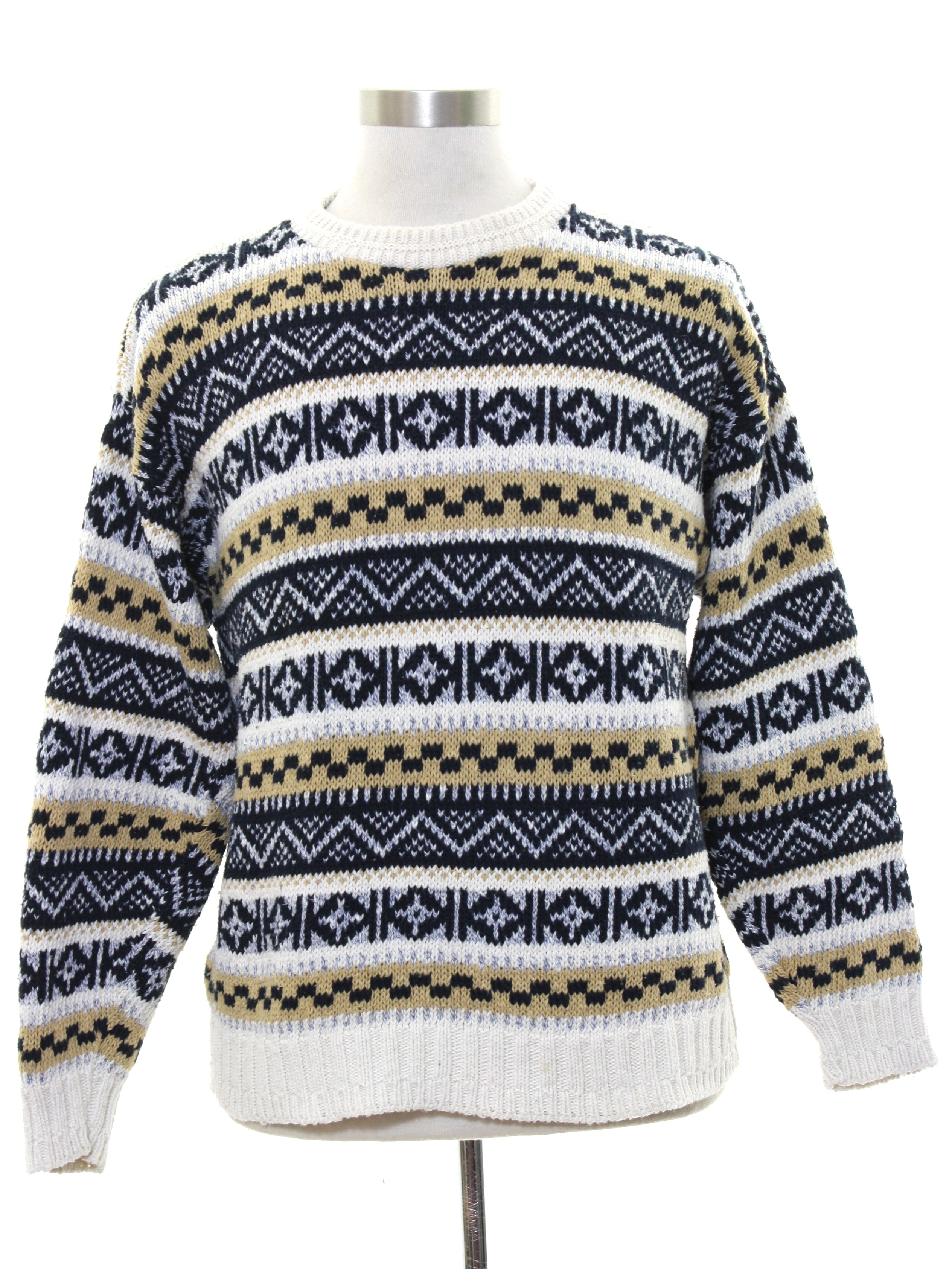 Eighties Scottish Isle Sweater: 80s -Scottish Isle- Mens white ...