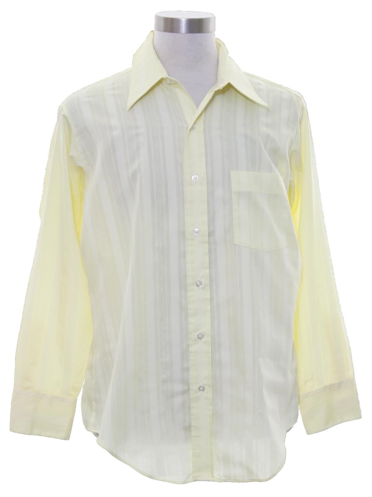 Seventies Arrow Kirk Kent Shirt: 70s -Arrow Kirk Kent- Mens pale yellow ...