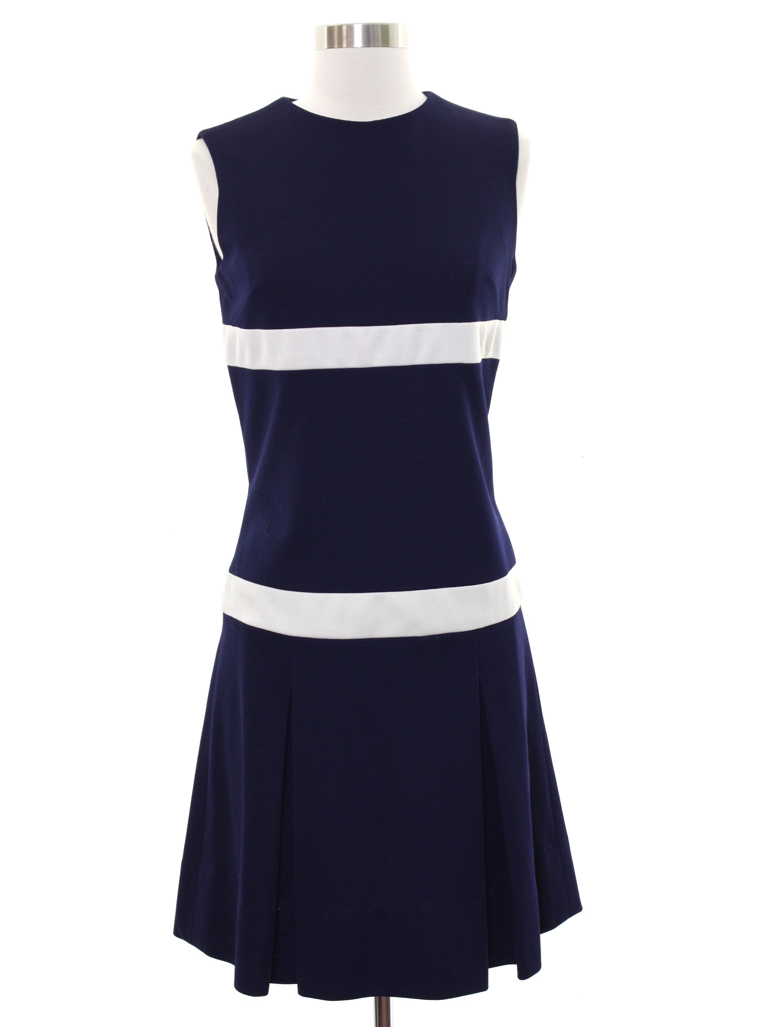 1960's Mini Dress (Howard Wolf): 60s -Howard Wolf- Womens navy blue ...