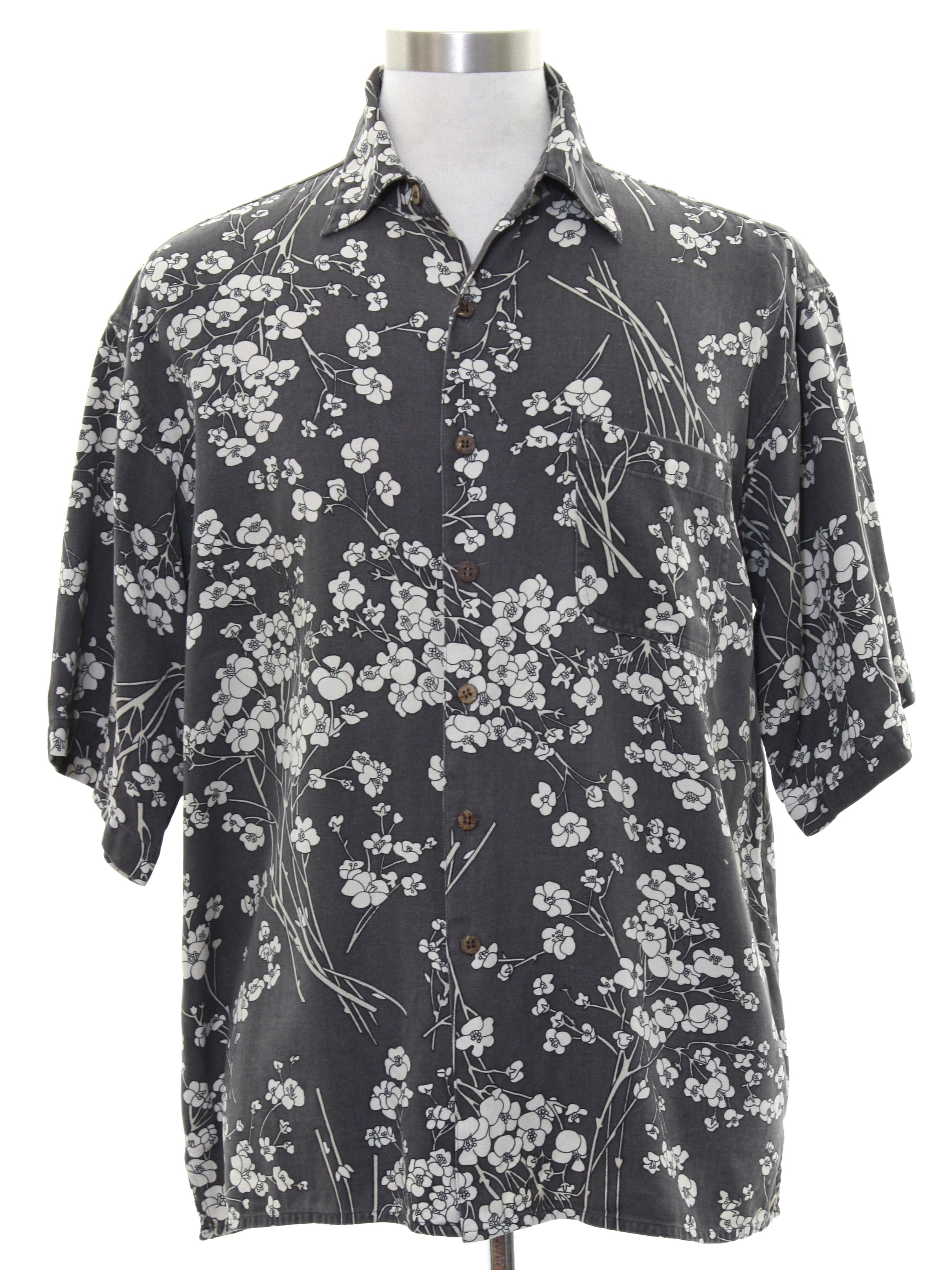 Retro Nineties Shirt: 90s -Bill Blass- Mens charcoal grey and off white ...