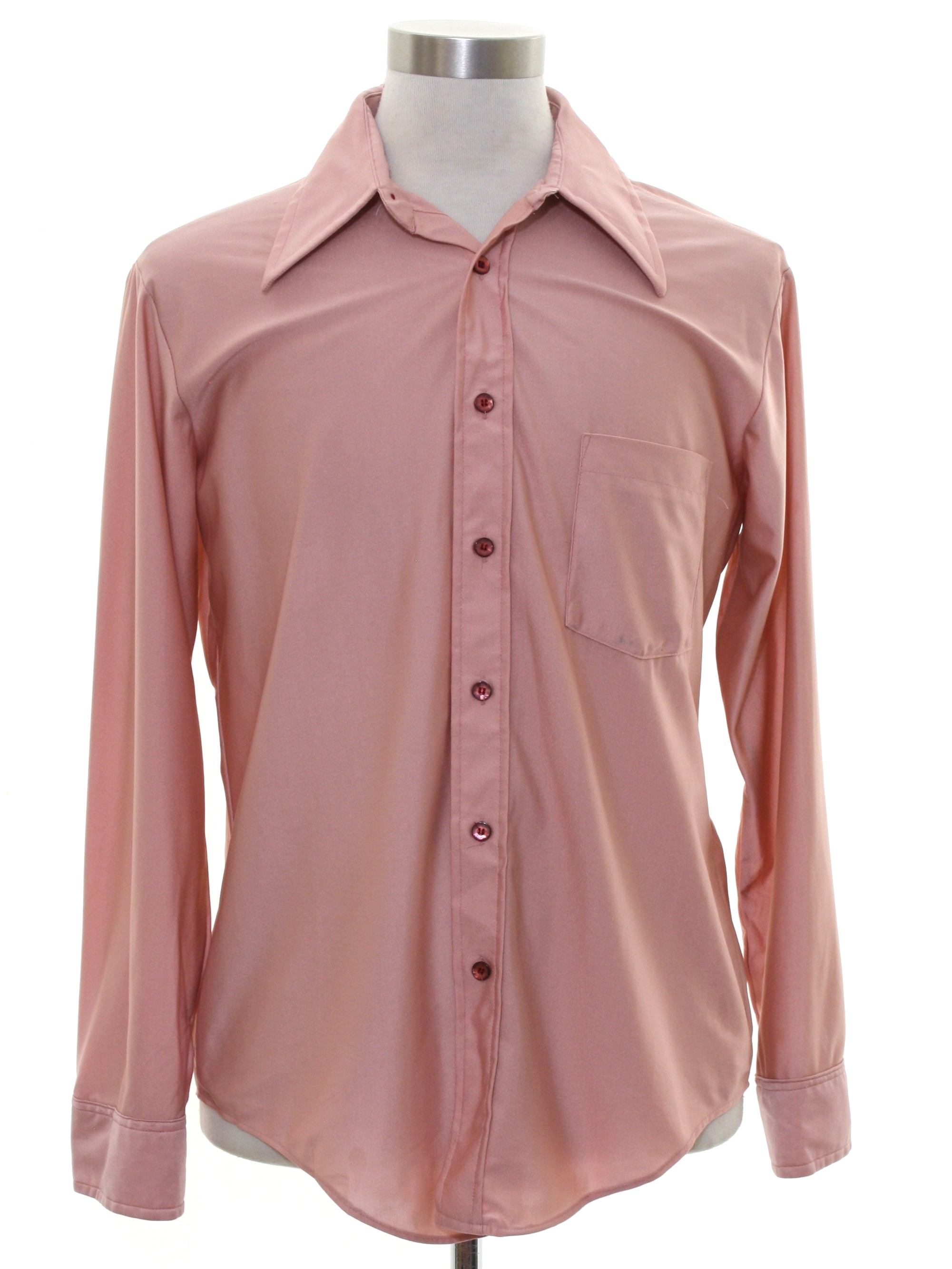 70's Qiana Disco Shirt: 70s -Qiana- Mens shiny pink rose background ...