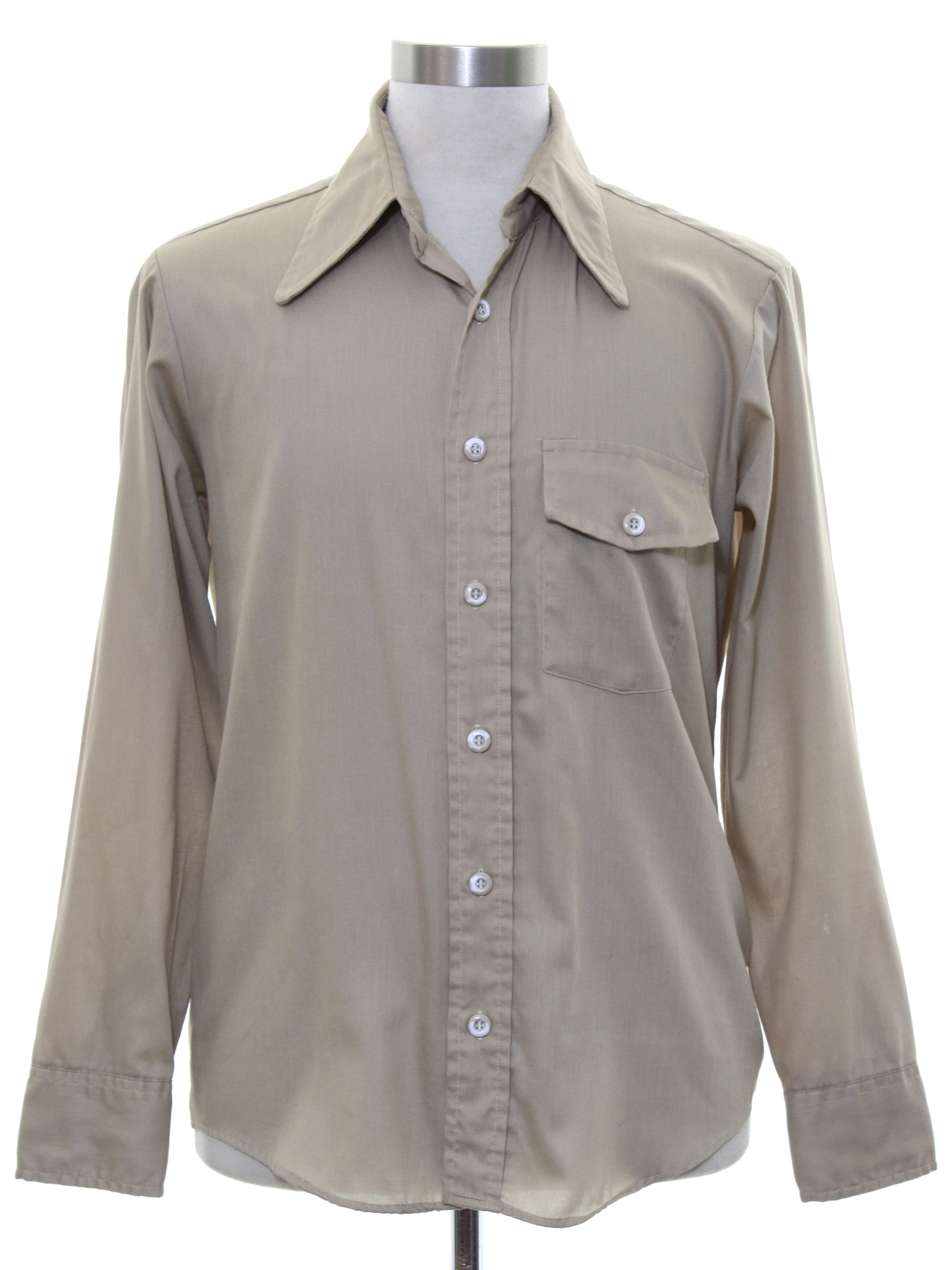 Vintage JcPenney 1970s Shirt: 70s -JcPenney- Mens taupe background ...