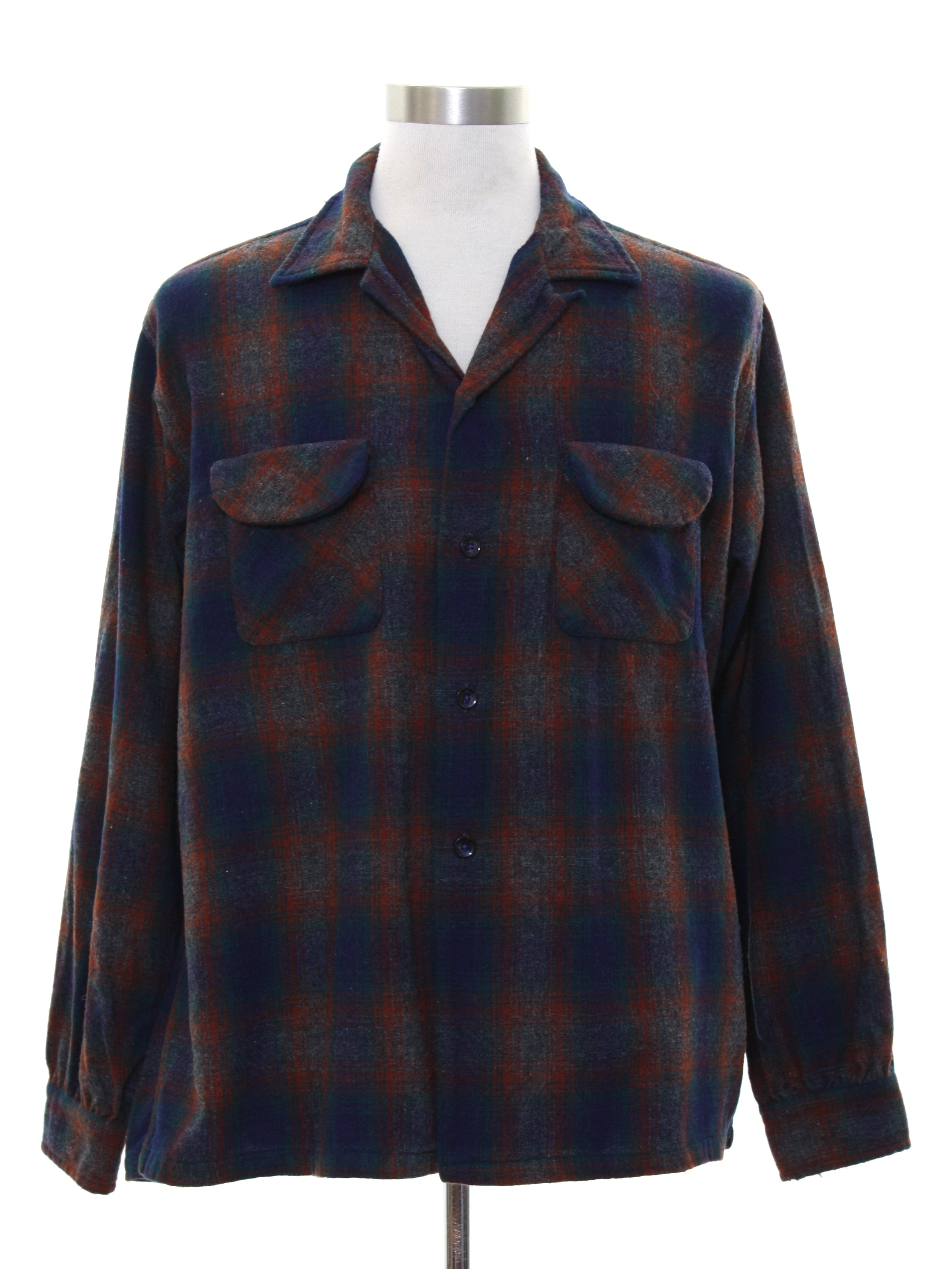 50s Vintage Woolverine Wool Shirt: 50s -Woolverine- Mens multi color ...
