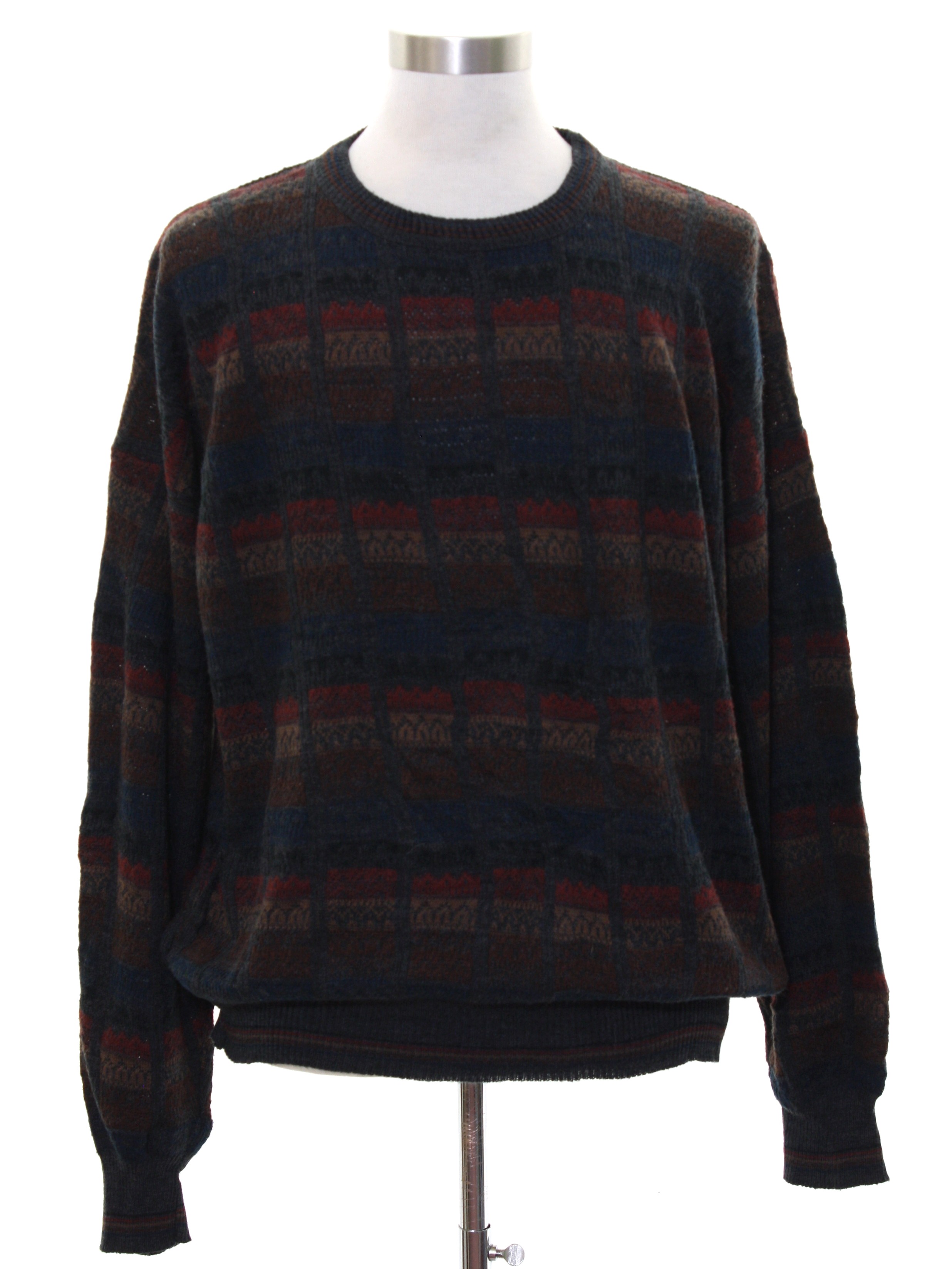 1990s Vintage Sweater: 90s -Croft & Barrow- Mens multicolored ...