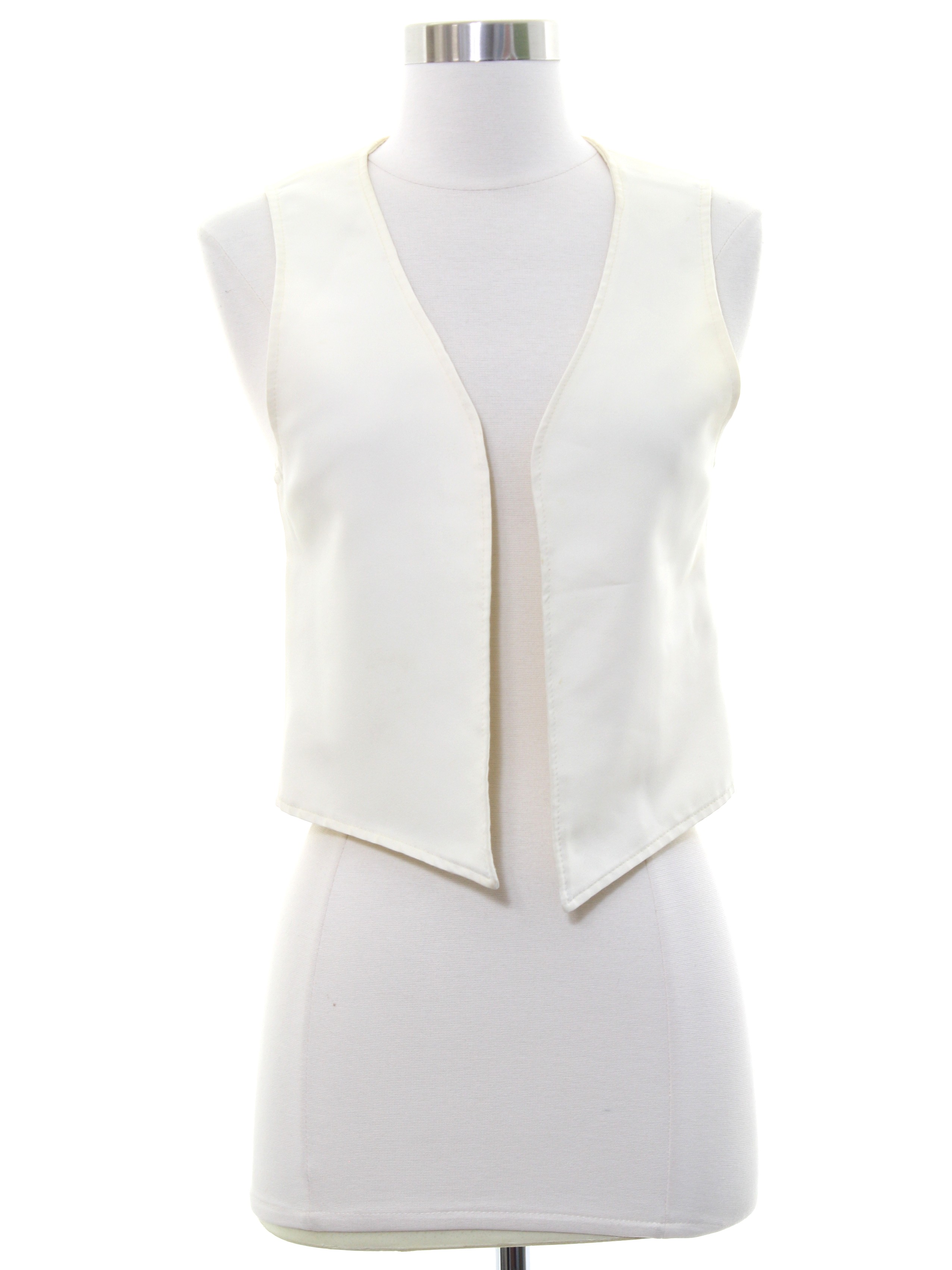 70s Vintage Home Sewn Vest: 70s -Home Sewn- Womens ivory open front ...
