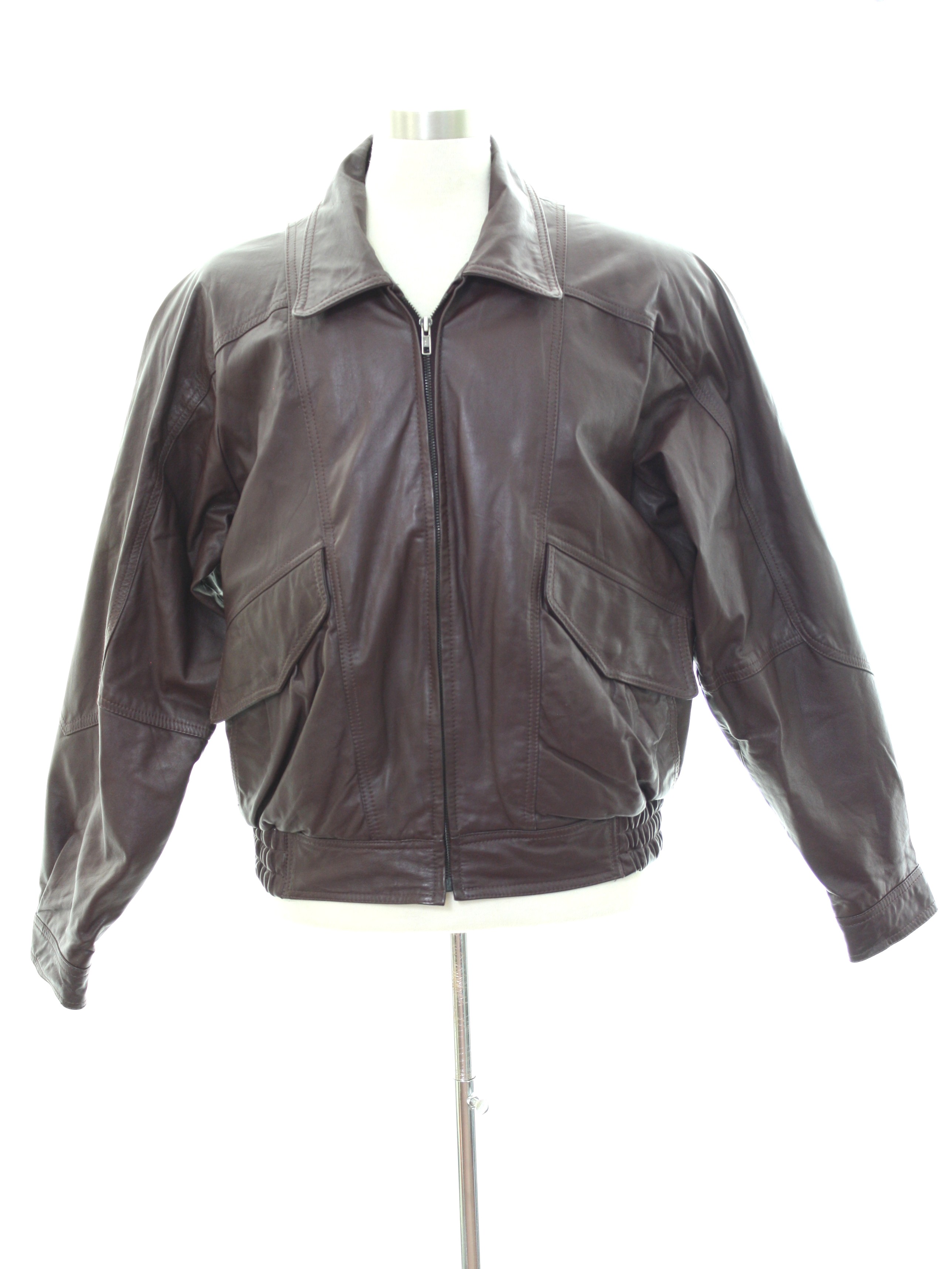 80s Vintage Bermans Leather Jacket: 80s -Bermans- Mens dark chocolate ...