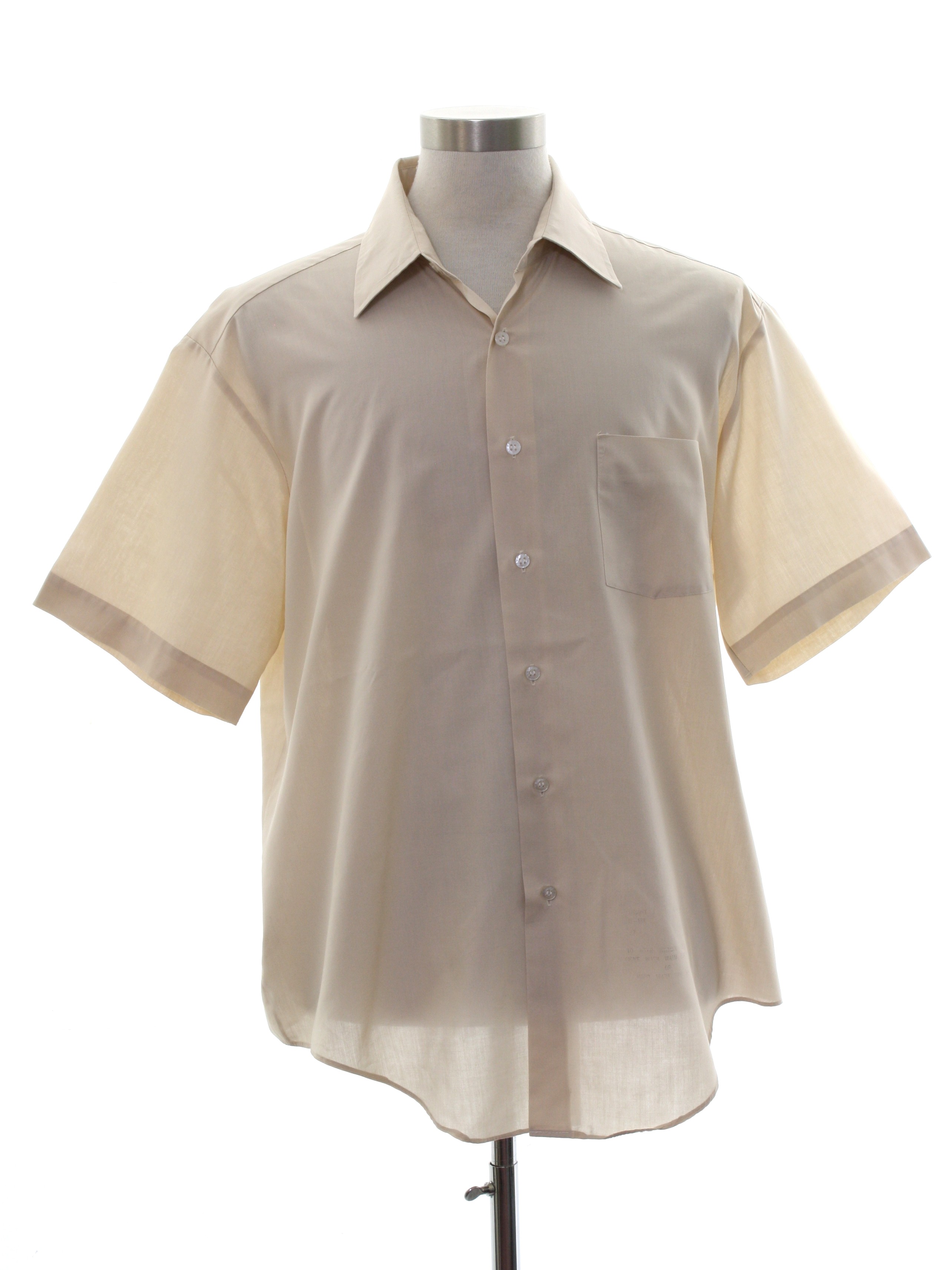 Sears Seventies Vintage Shirt: 70s -Sears- Mens fawn polyester cotton ...