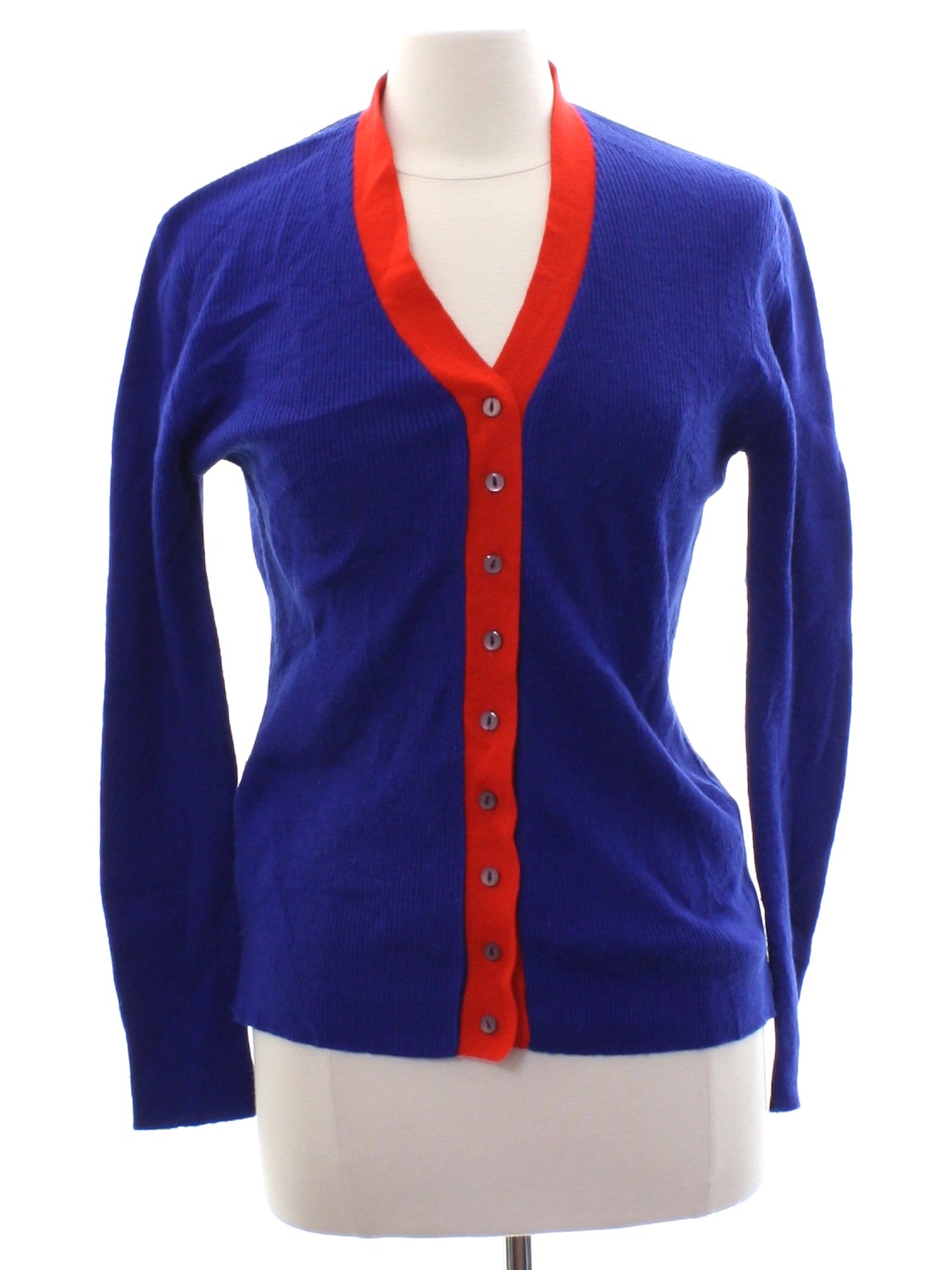1960's Retro Sweater: 60s style (made in 70s) -No Label- Womens bright ...