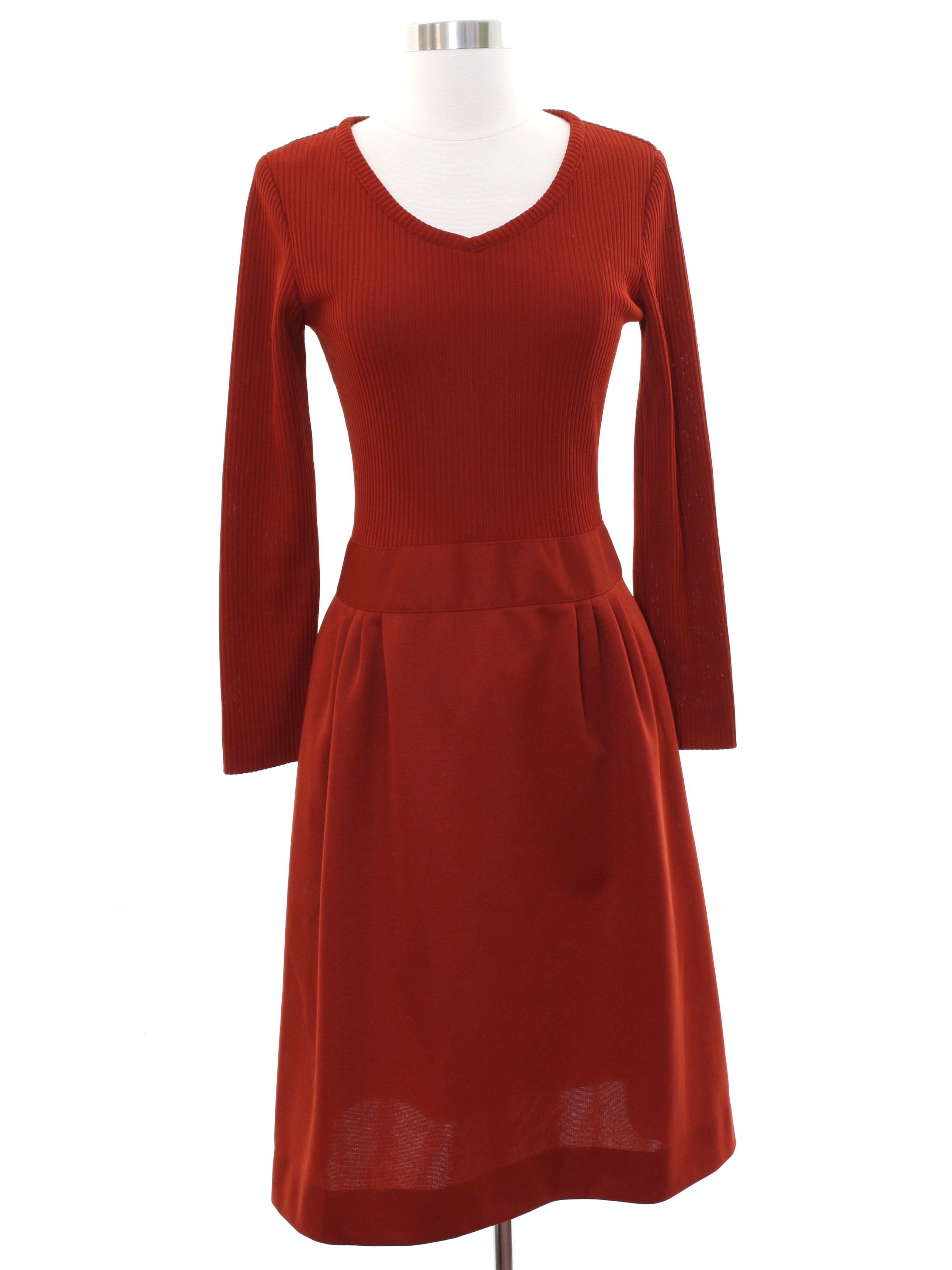 Vintage Montgomery Ward 1970s Dress: 70s -Montgomery Ward- Womens dark ...