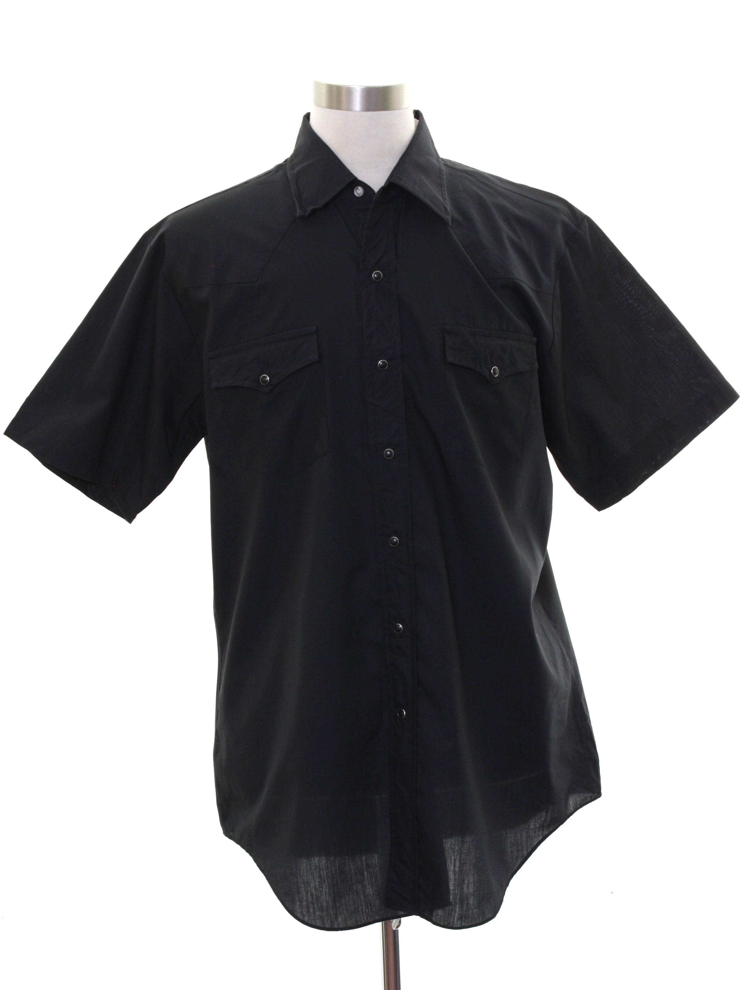 Roebucks Eighties Vintage Western Shirt: 80s -Roebucks- Mens black ...