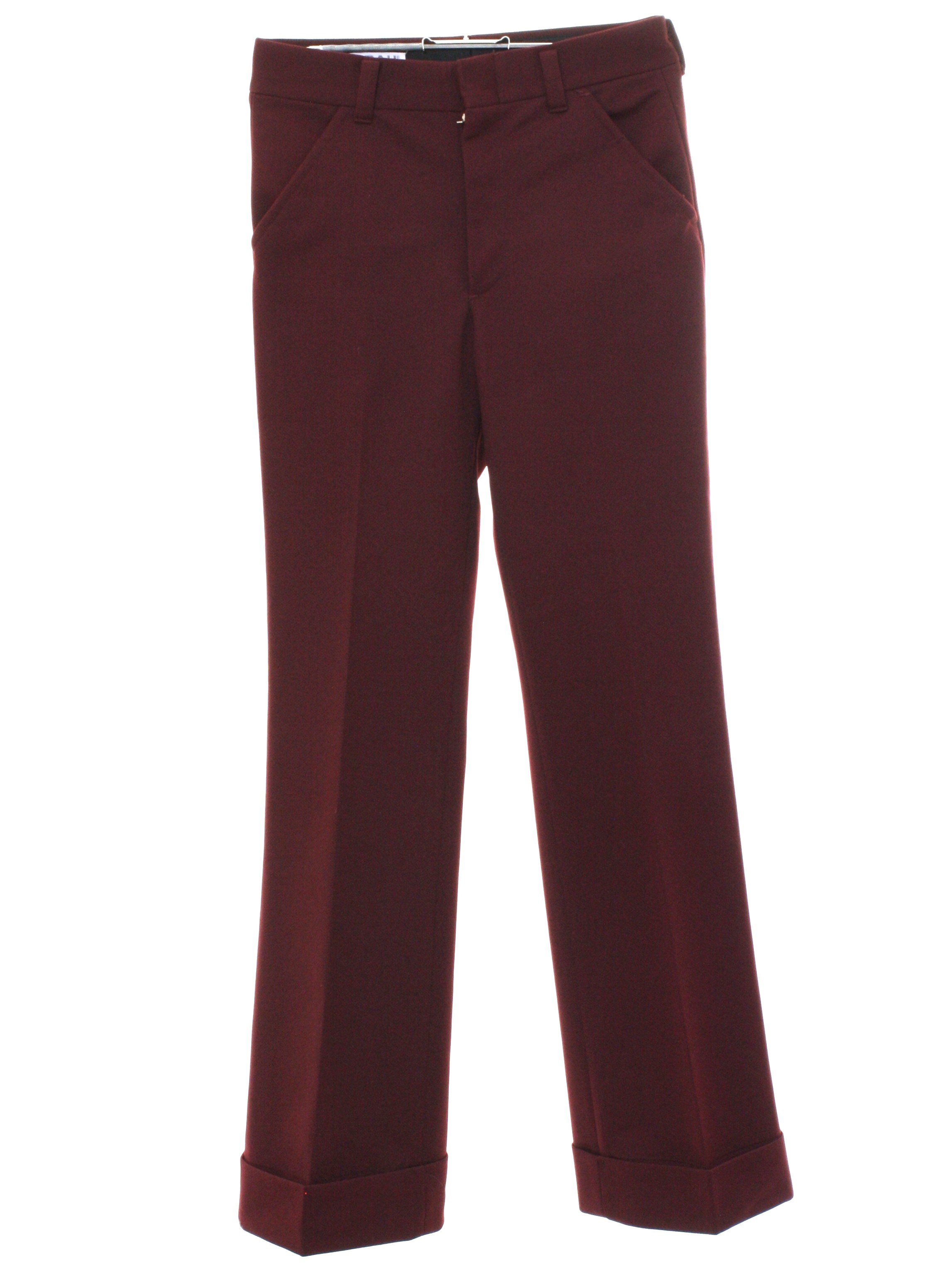 70's Vintage Bellbottom Pants: 70s -Farah- Mens burgundy solid colored ...