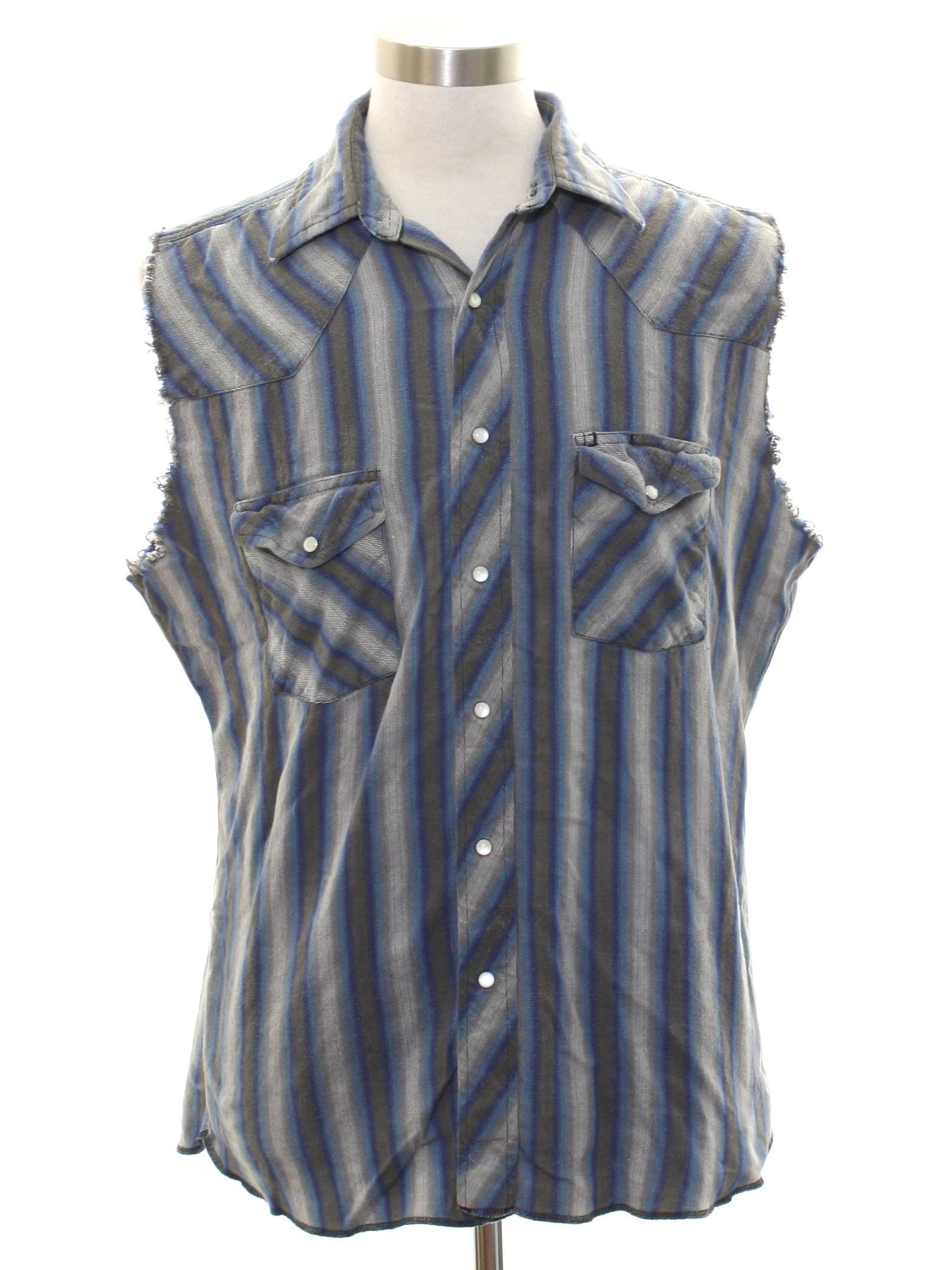 Sleeveless Shirt: 90s -American Hero- Mens Light grey, charcoal gray ...