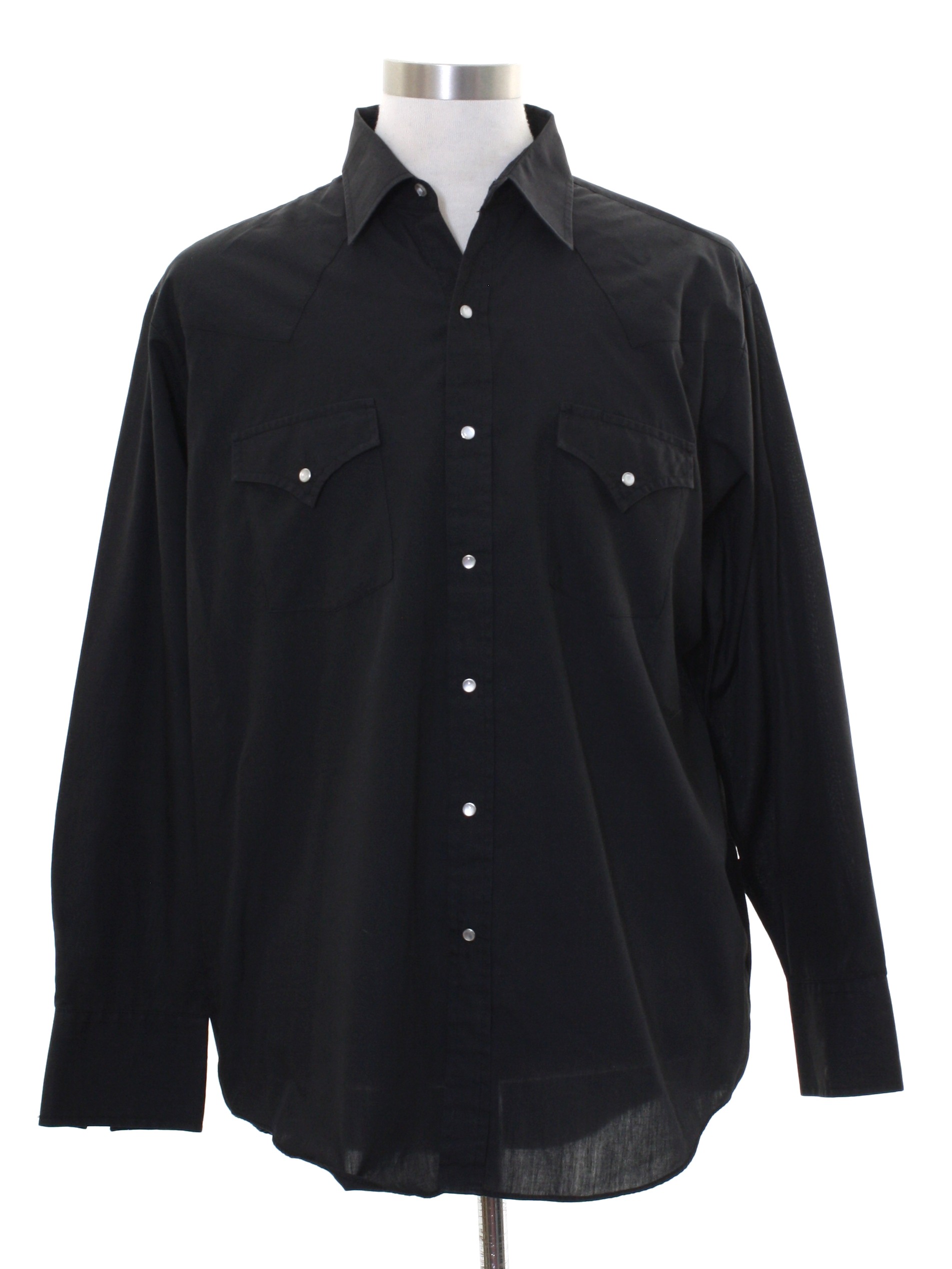 Western Shirt: 90s -Plains Western Wear- Mens black background ...