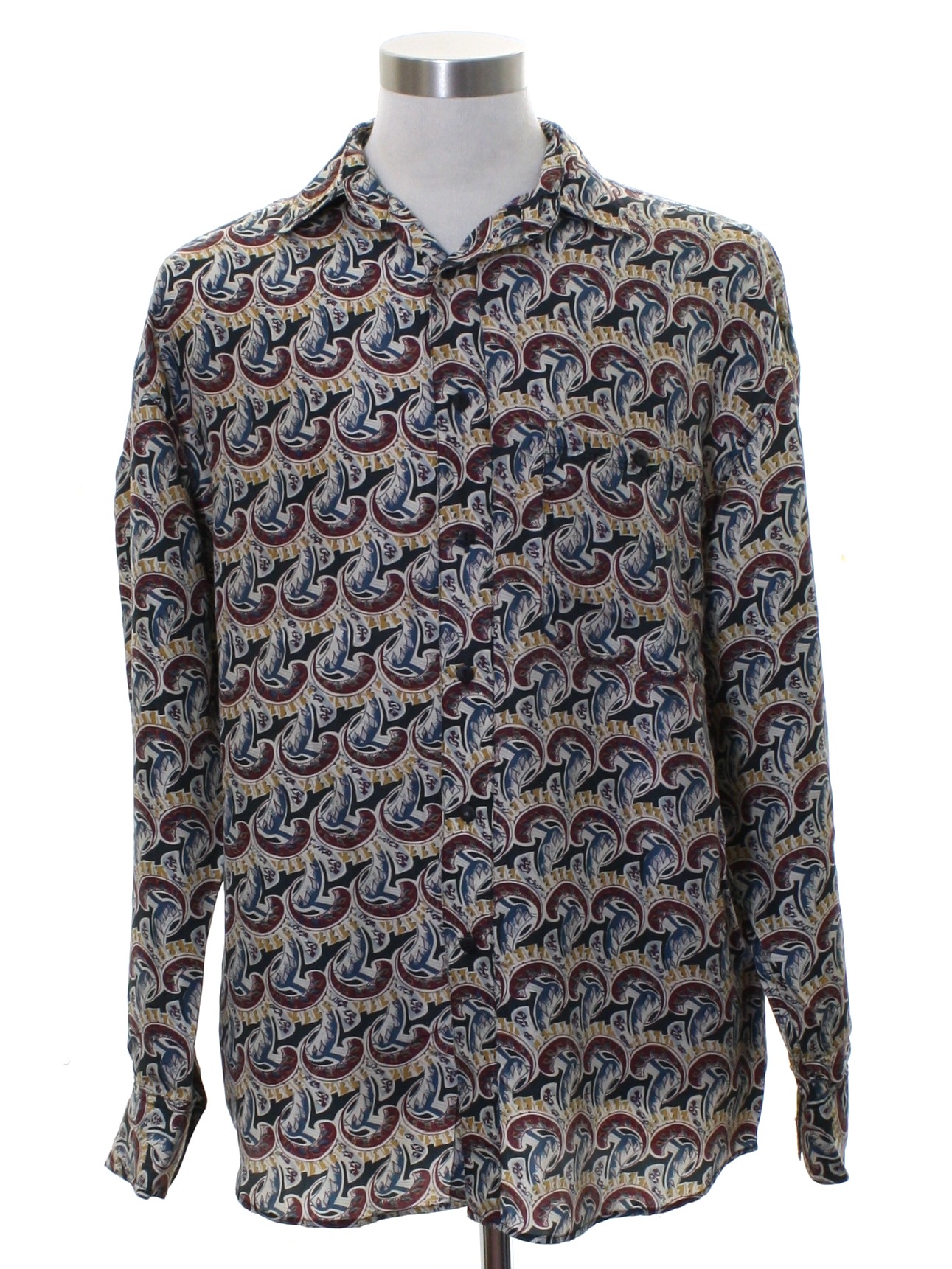 Retro 1980's Shirt (Silk Uomo) : Late 80s or Early 90s -Silk Uomo- Mens ...