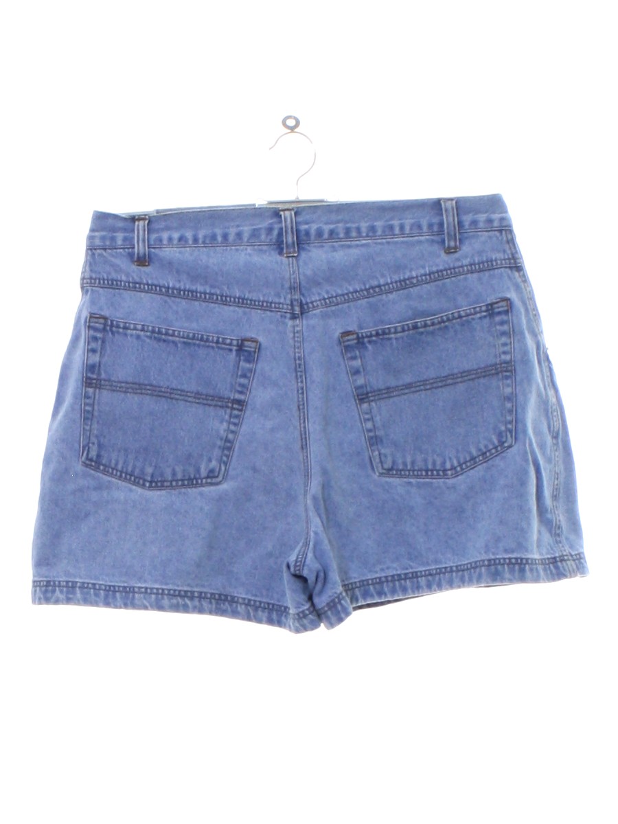 Vintage AM 1990s Shorts: 90s -AM- Womens light blue cotton denim high ...