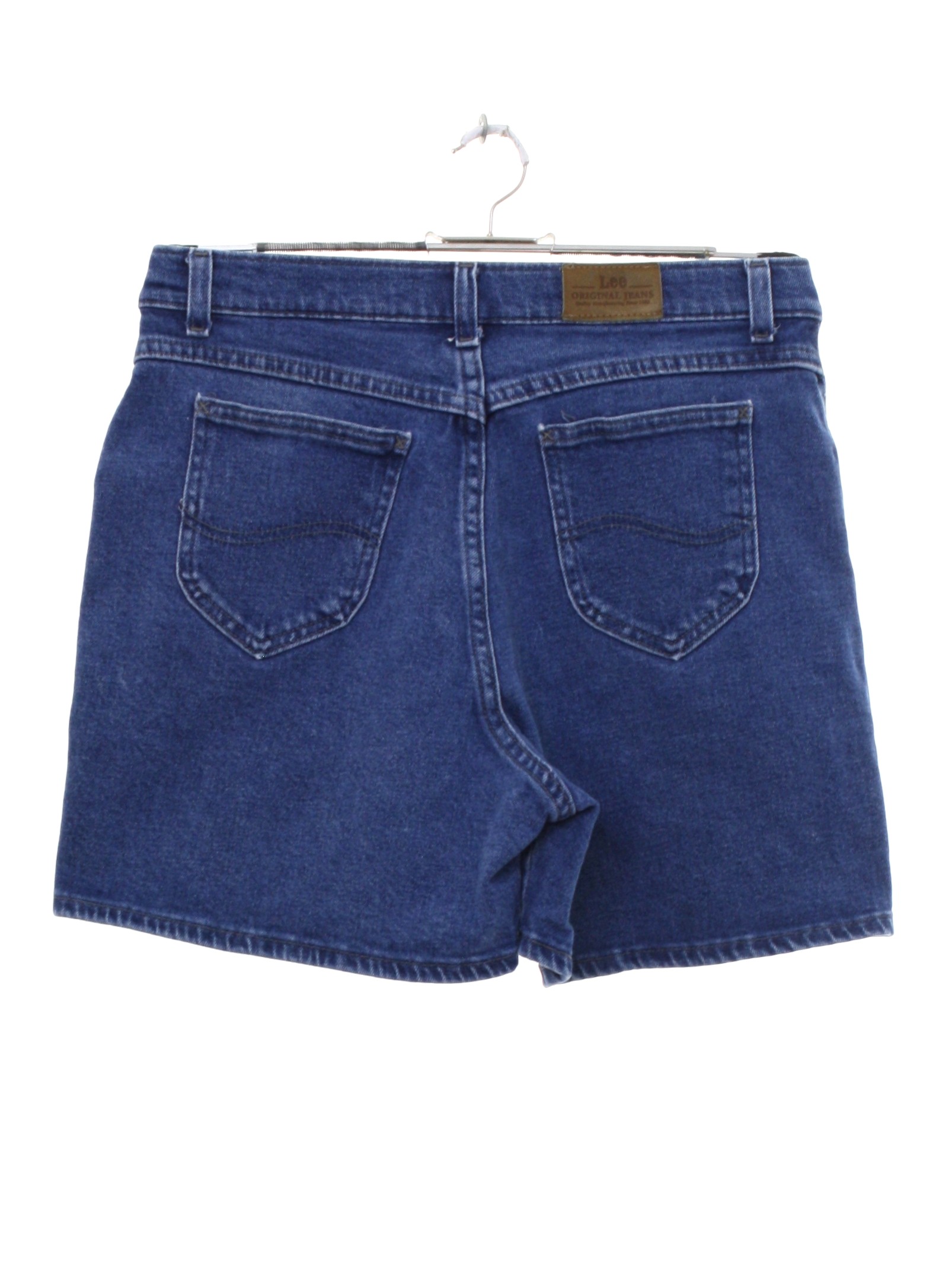 1990s Lee Shorts: 90s -Lee- Womens light blue background cotton denim ...