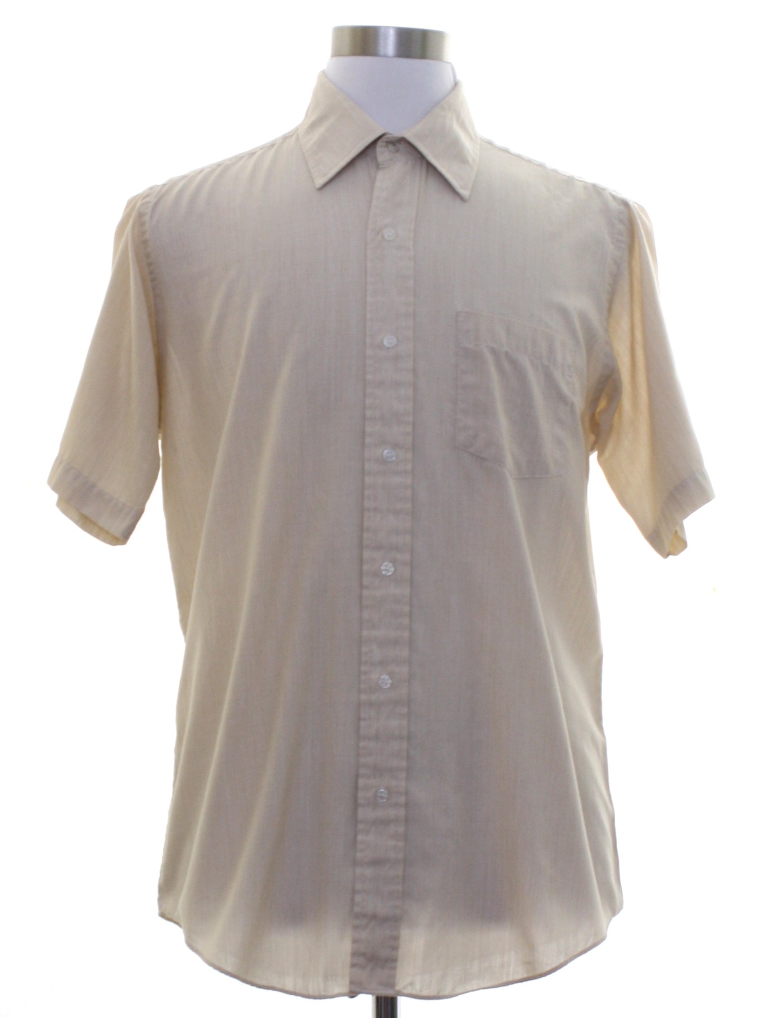 1980's Shirt (Stanley Blacker): 80s -Stanley Blacker- Mens light taupe ...