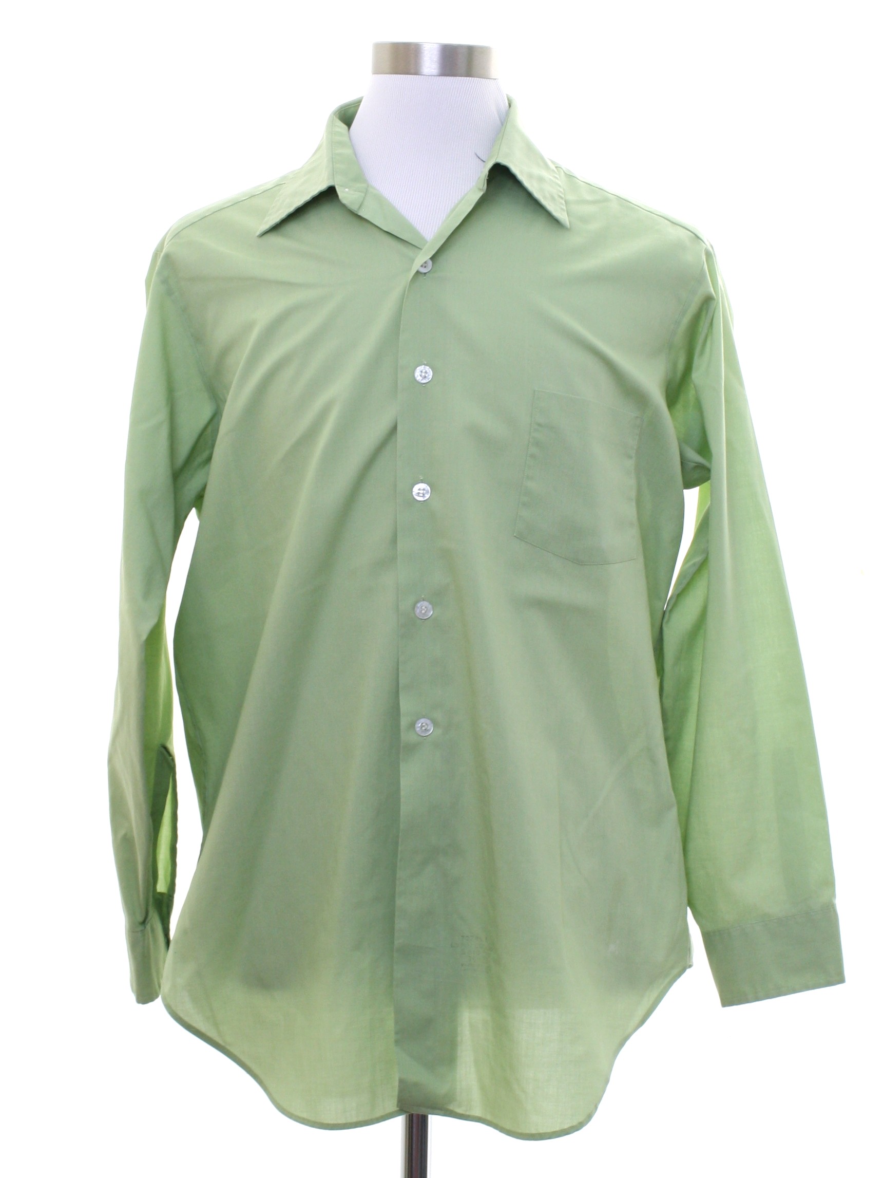 1960's Vintage Sears Shirt: Late 60s -Sears- Mens light moss green ...