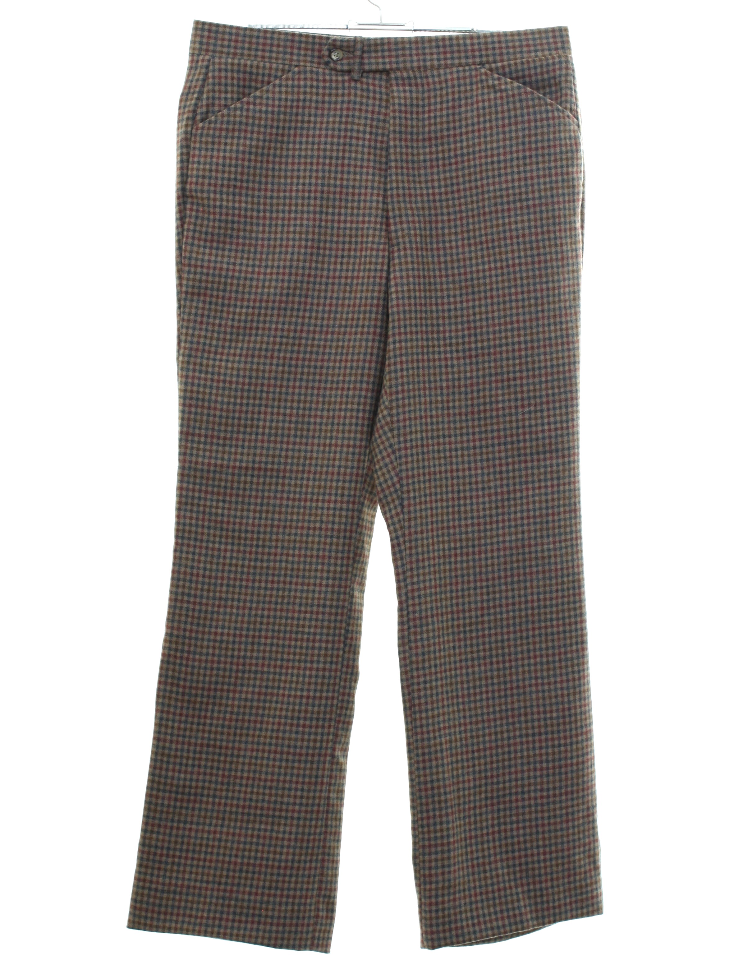 1970s Izod Pants: Late 70s -Izod- Mens light brown, navy and red small ...