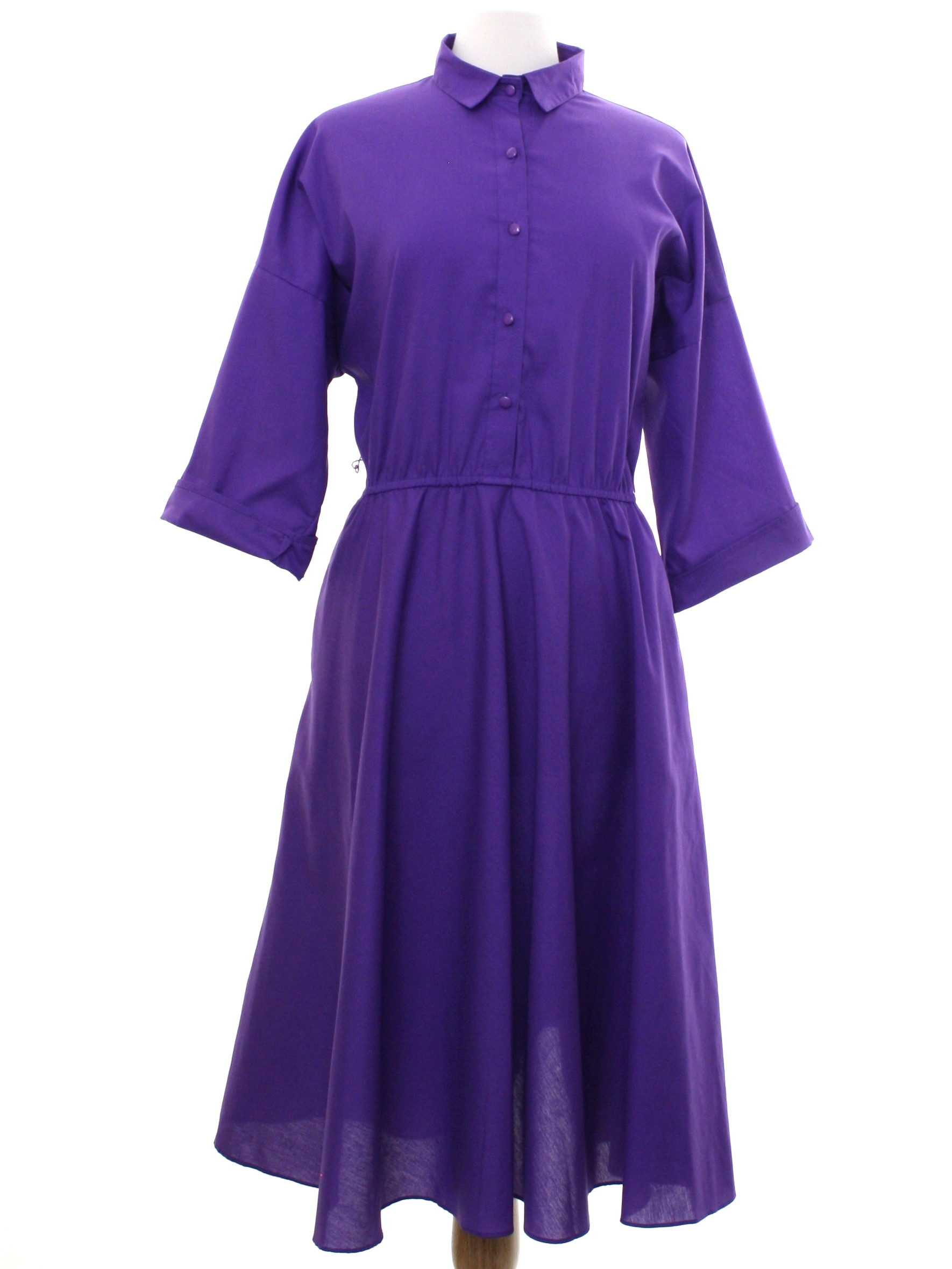 Vintage 1980's Dress: 80s -The American Shirt dress- Womens purple ...