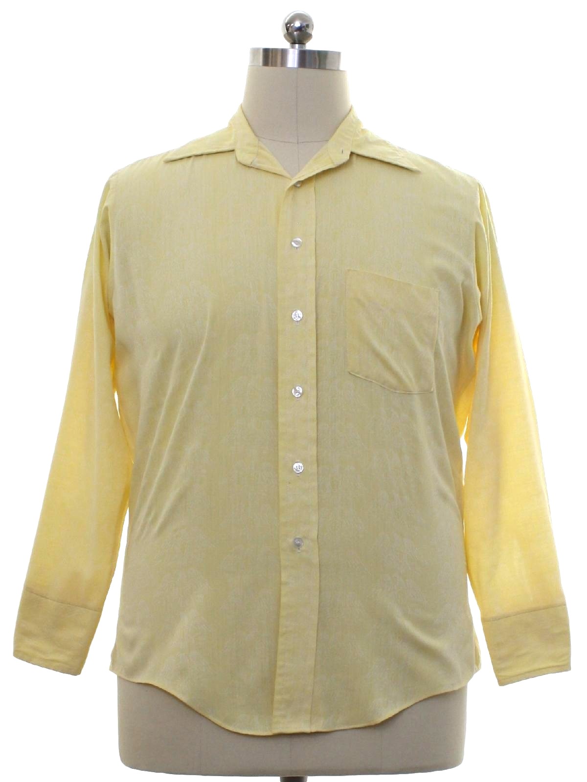 Retro Seventies Shirt: 70s -K-Mart- Mens butter yellow and white ...