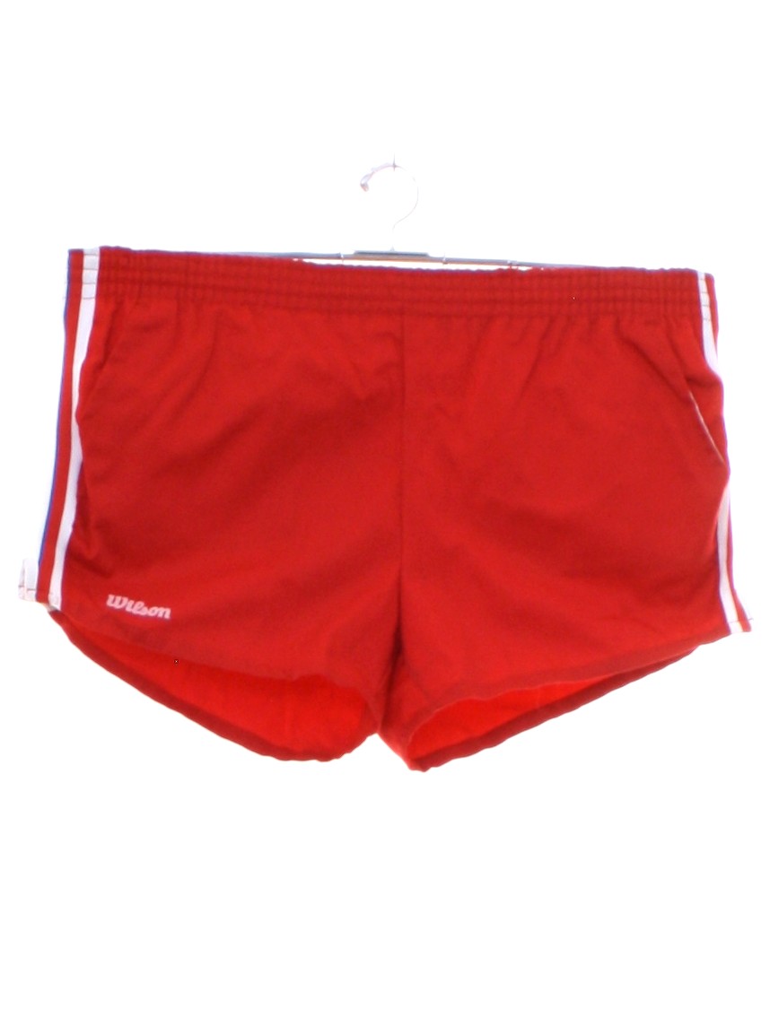 Wilson 1980s Vintage Shorts: 80s -Wilson- Mens red polyester cotton ...