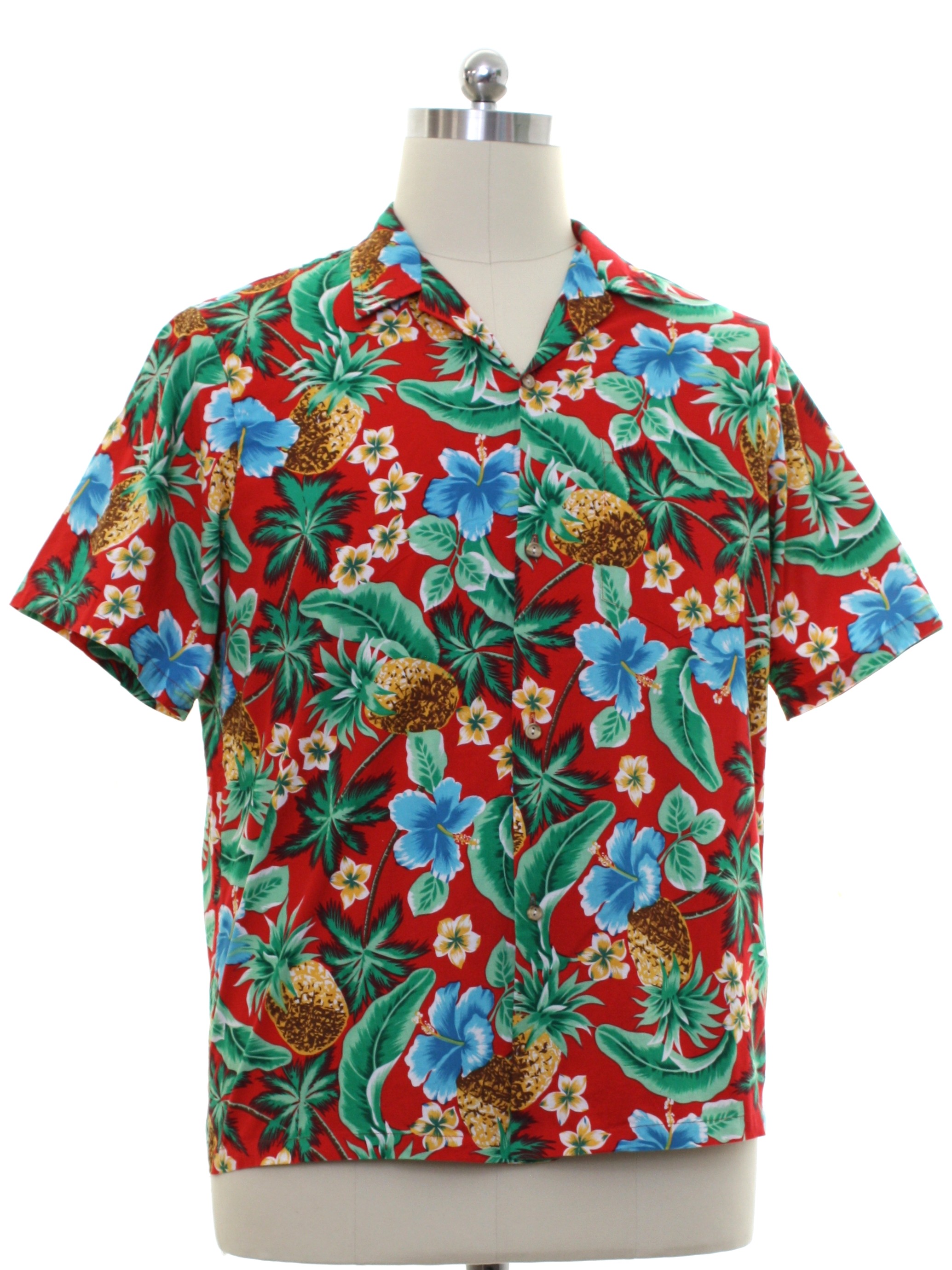 1950's Retro Hawaiian Shirt: 50s style (made in 80s) -RJC- Mens red ...