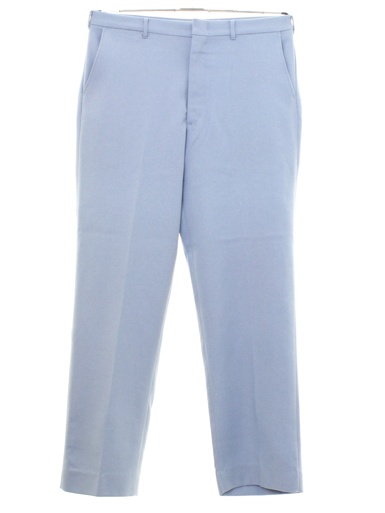 Vintage 70's Pants: 70s -No Label- Mens light blue solid colored ...