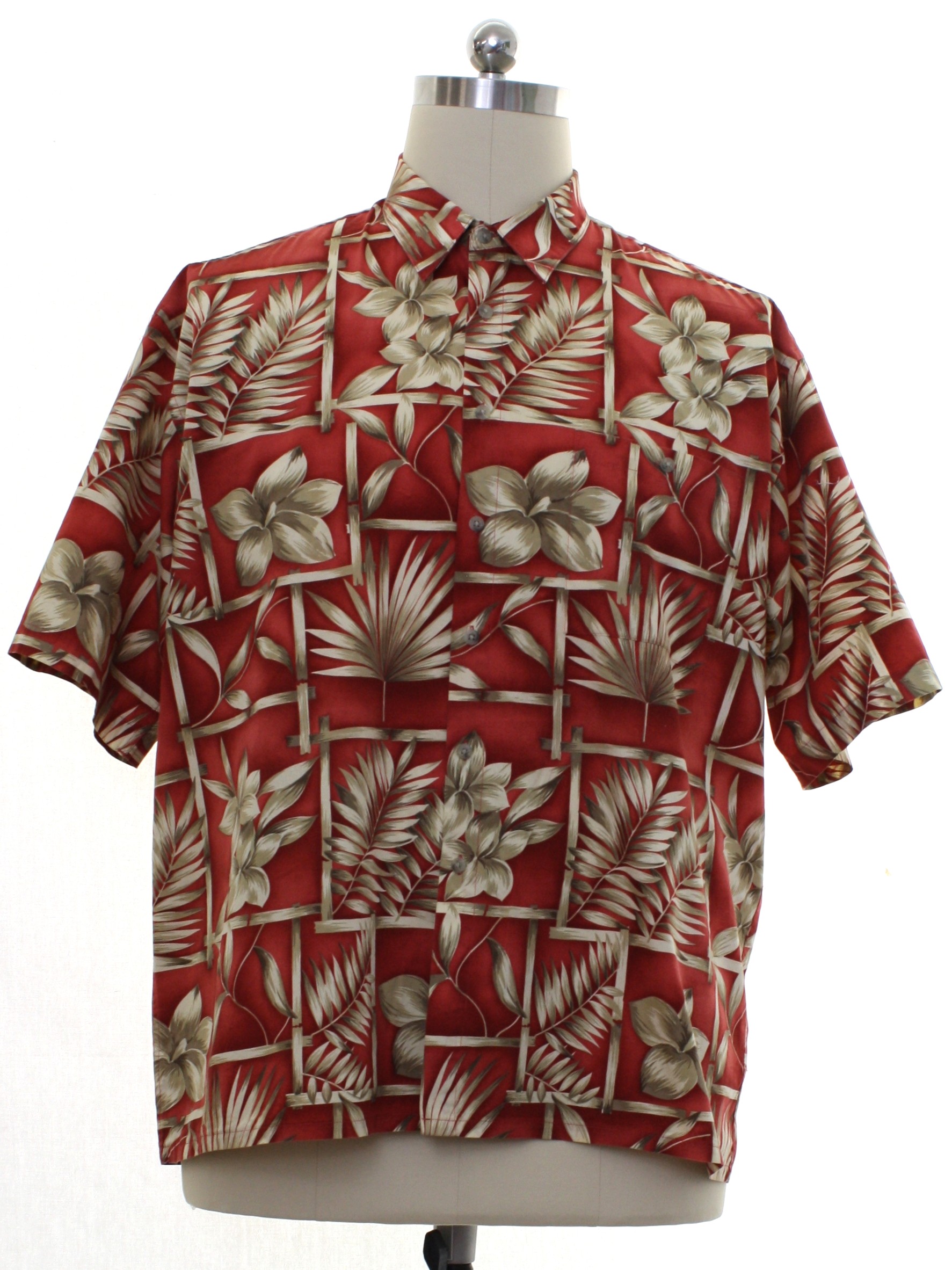 Retro 90's Hawaiian Shirt: 90s -Pierre Cardin- Mens red background ...