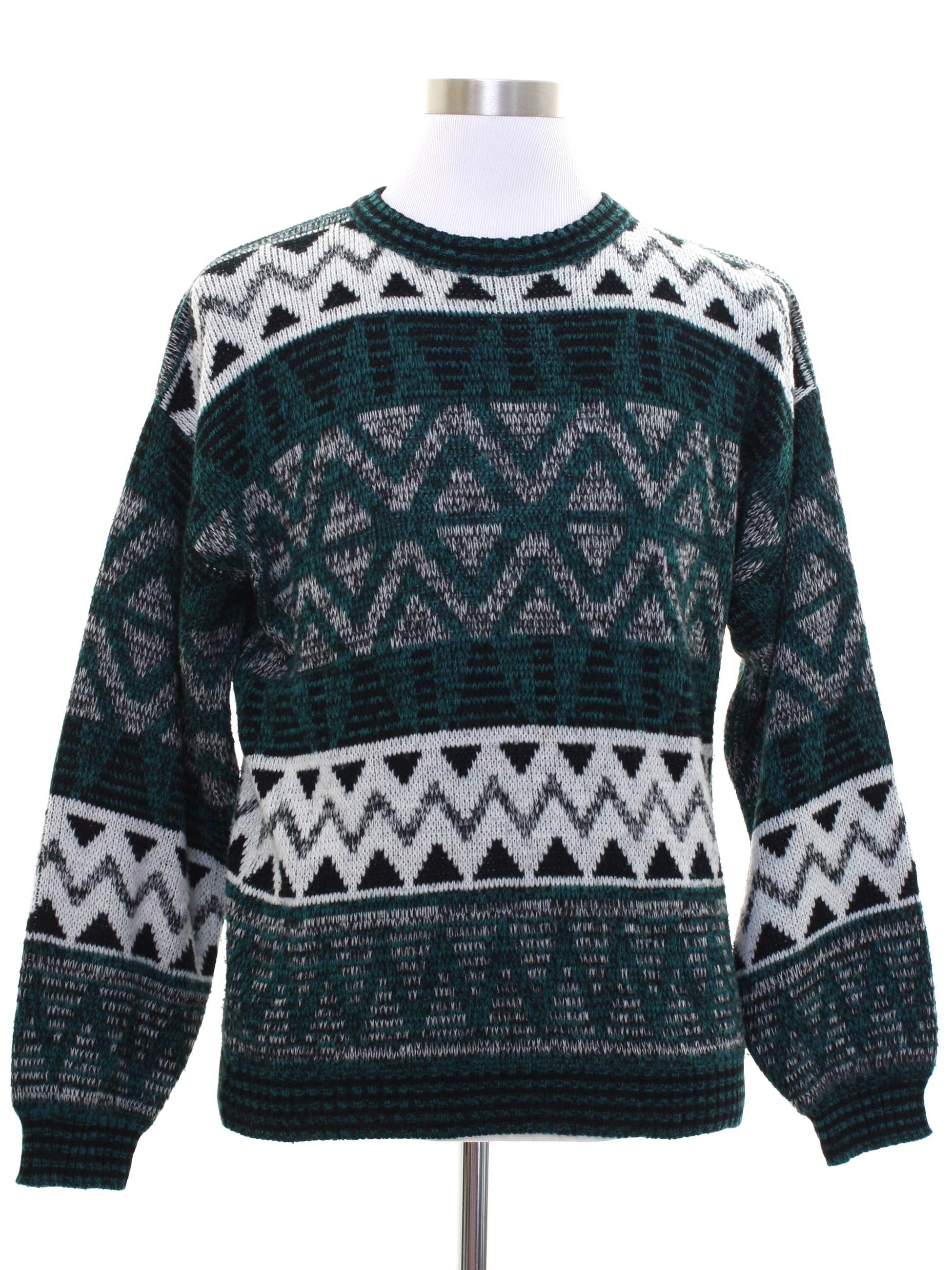 Michael Gerald 1980s Vintage Sweater: 80s -Michael Gerald- Mens Teal ...