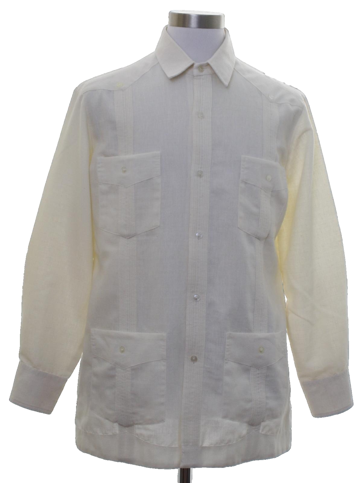 Retro Eighties Guayabera Shirt: 80s -Verano- Mens Cream background ...