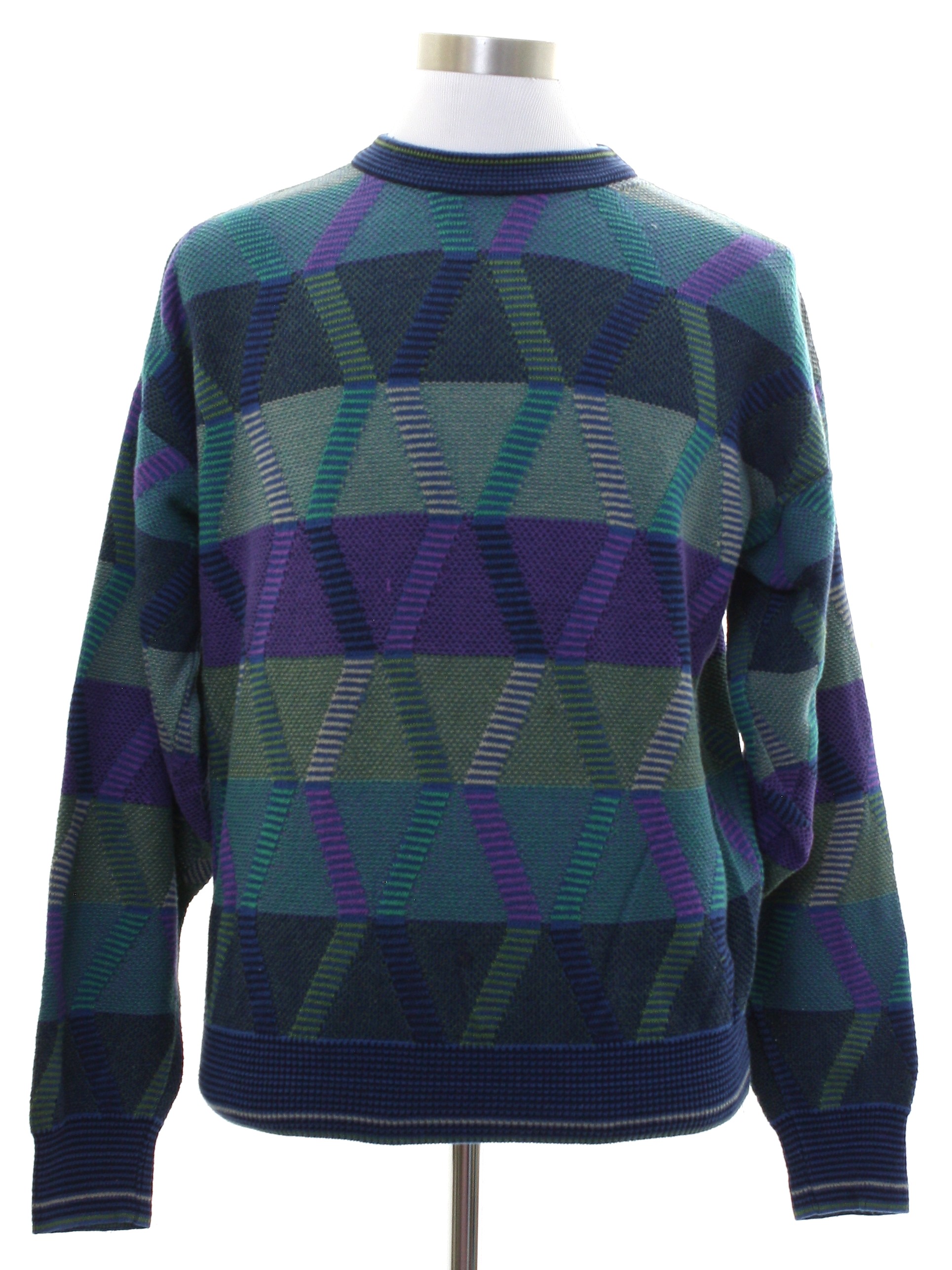 1980's Retro Sweater: 80s -Colours by Alexander Julian Made in U. S. A ...