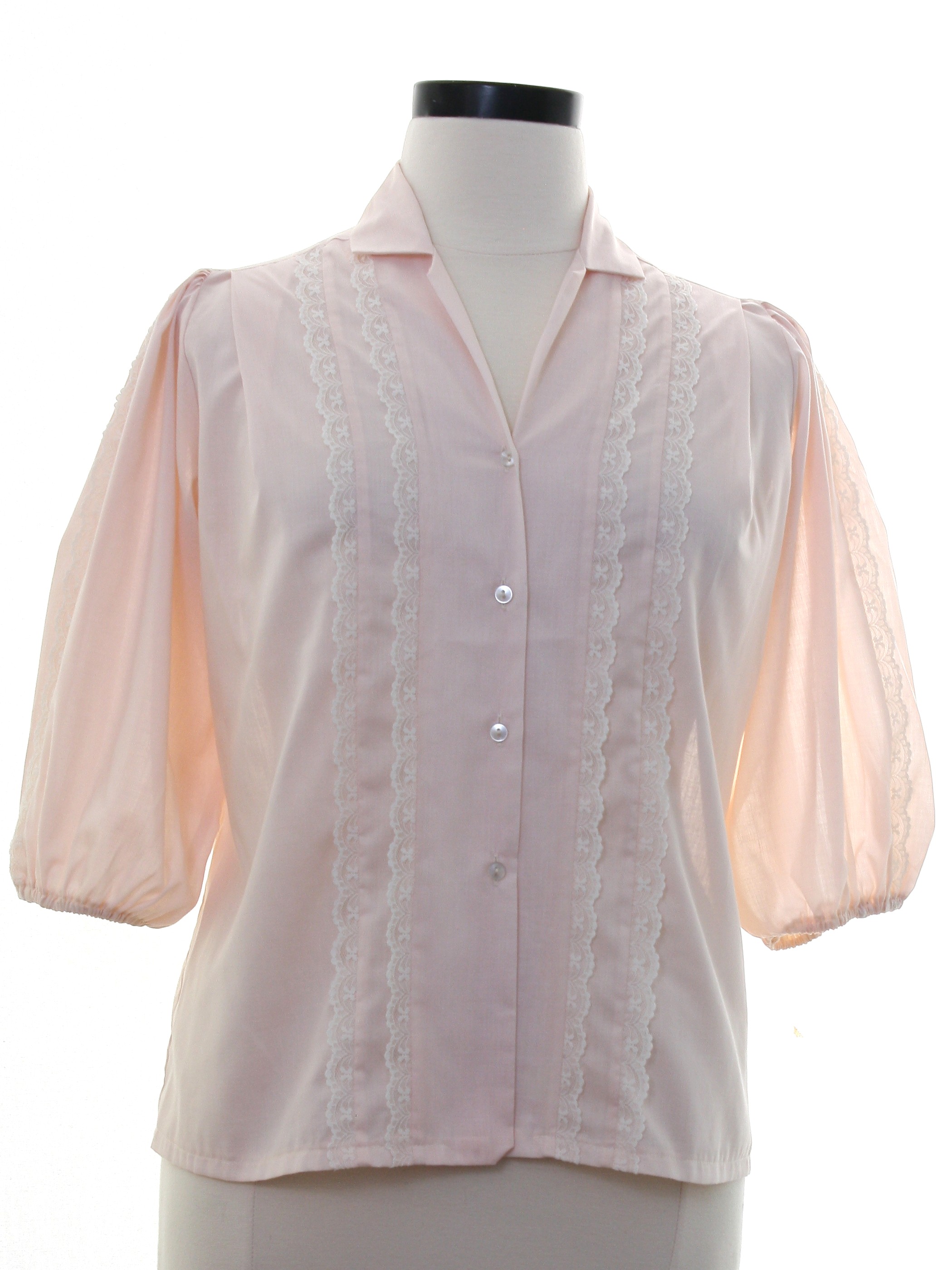 Vintage 1980's Shirt: 80s -Carefree Fashions- Womens pink blush ...