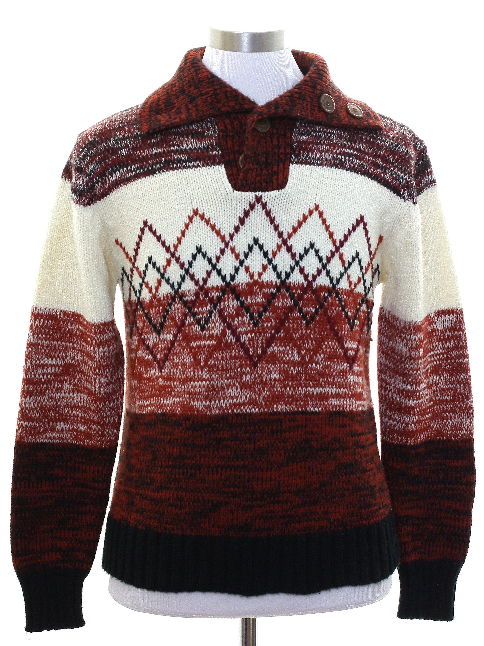 red button up sweater mens